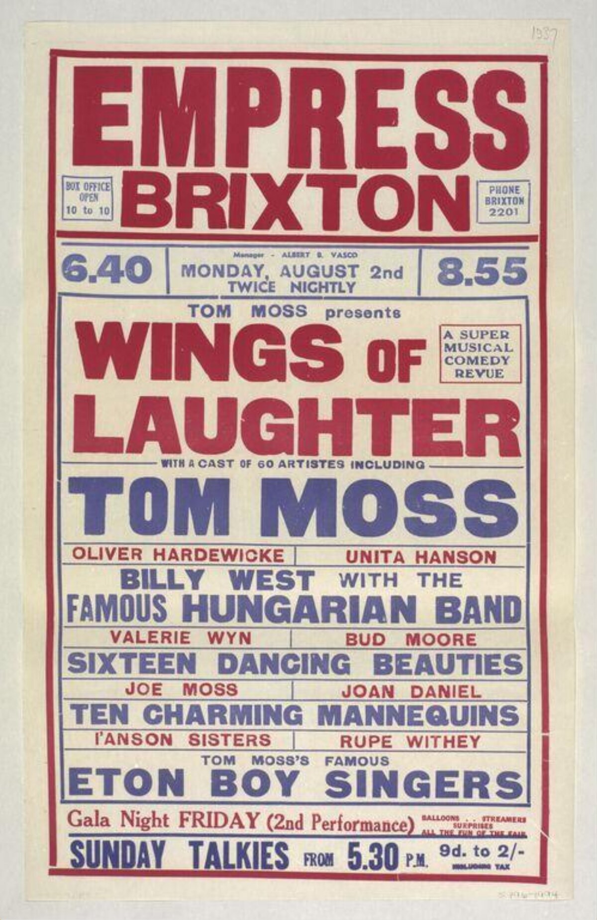 Wings of Laughter Vintage Show Poster