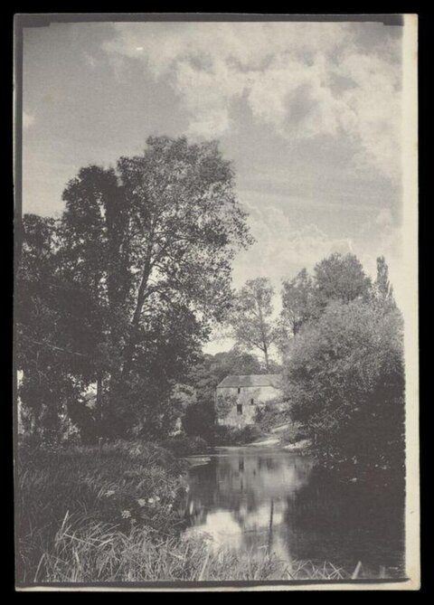 Vintage Riverside Old Mill Landscape