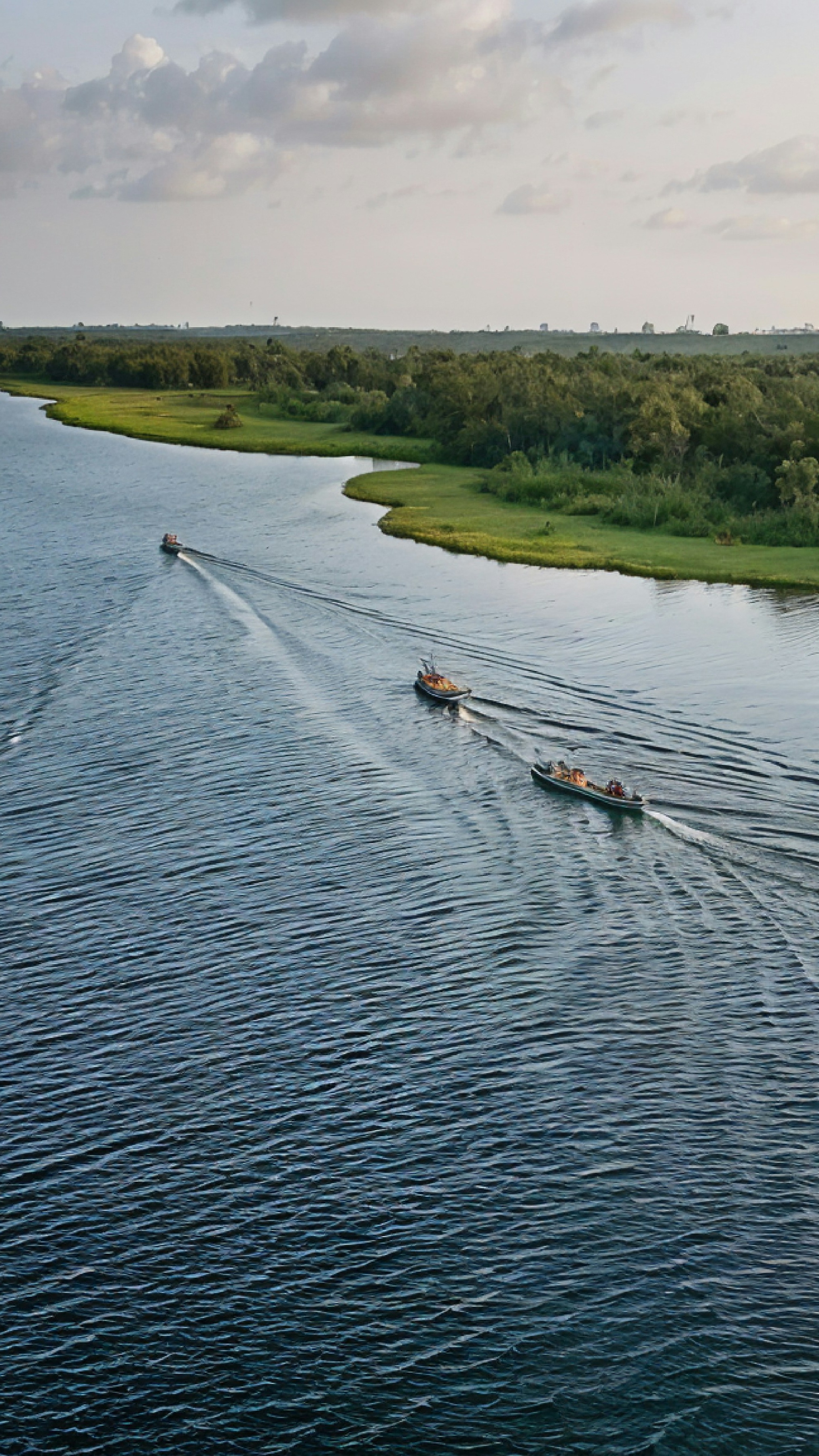 Three Boats on Winding River