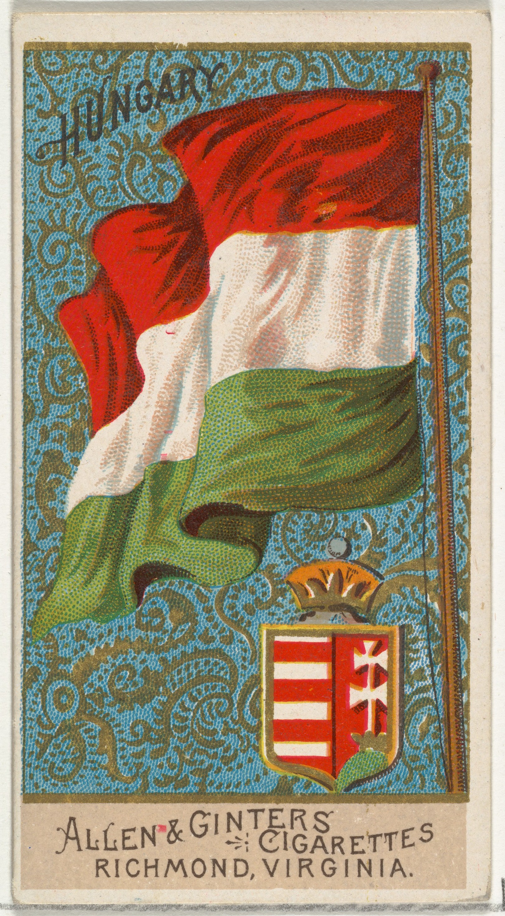 Vintage Hungary Flag Cigarette Card