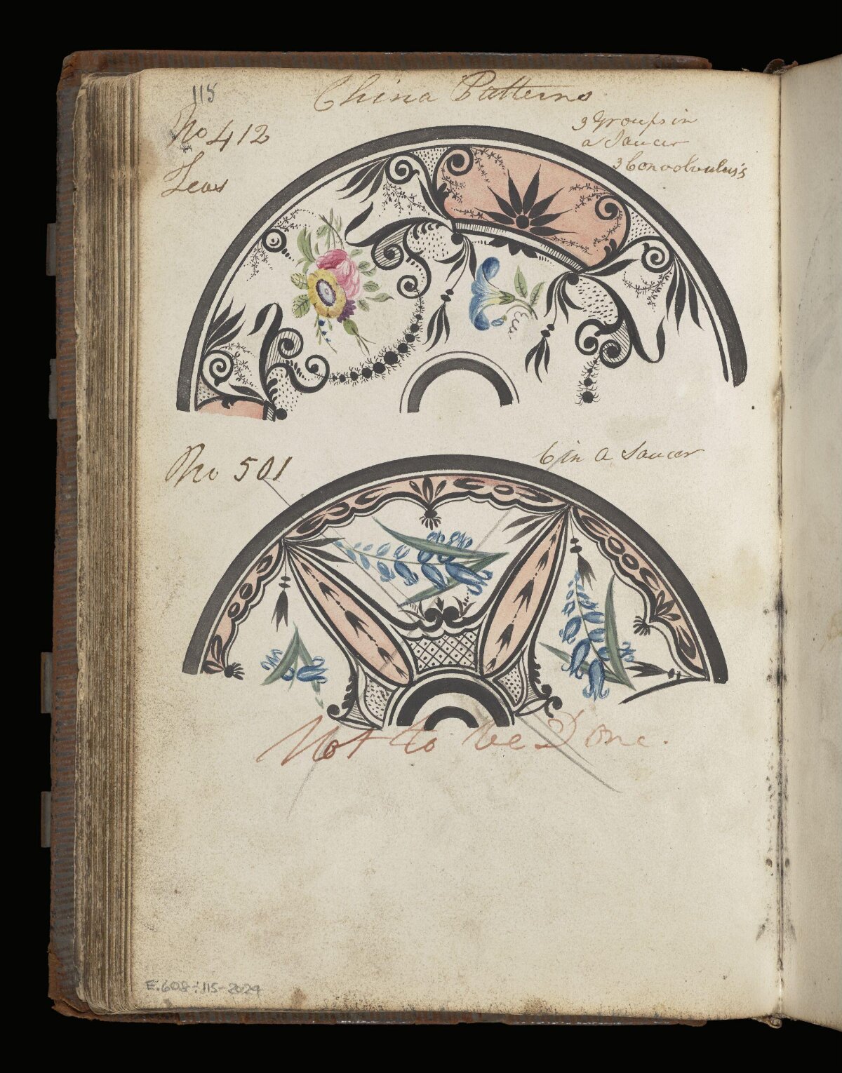 Vintage Porcelain Pattern Design Sketches