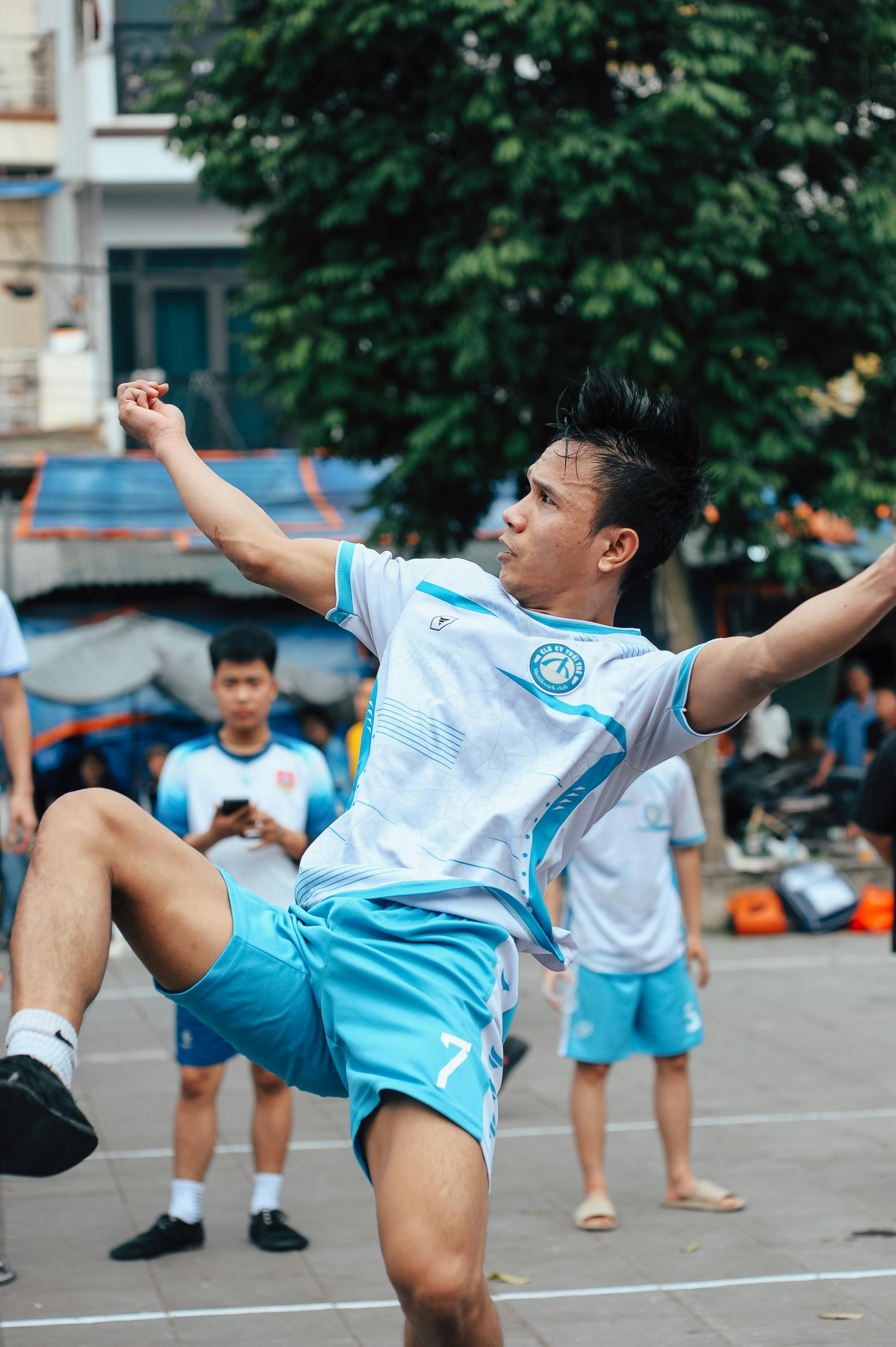 Sepak Takraw Player In Action