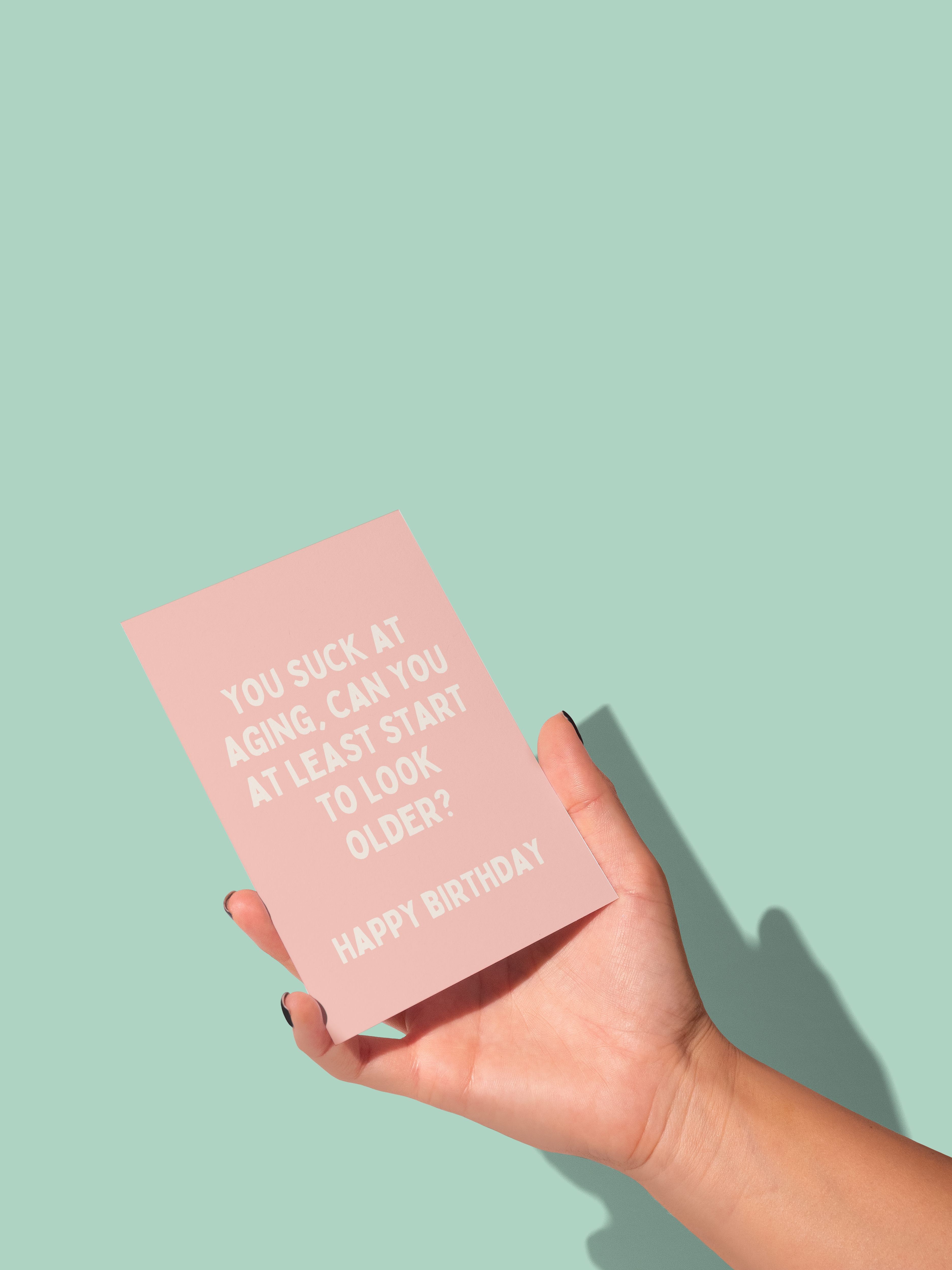 Funny Birthday Card Held In Hand