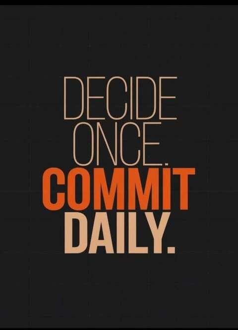 Decide Once Commit Daily Motivational Quote