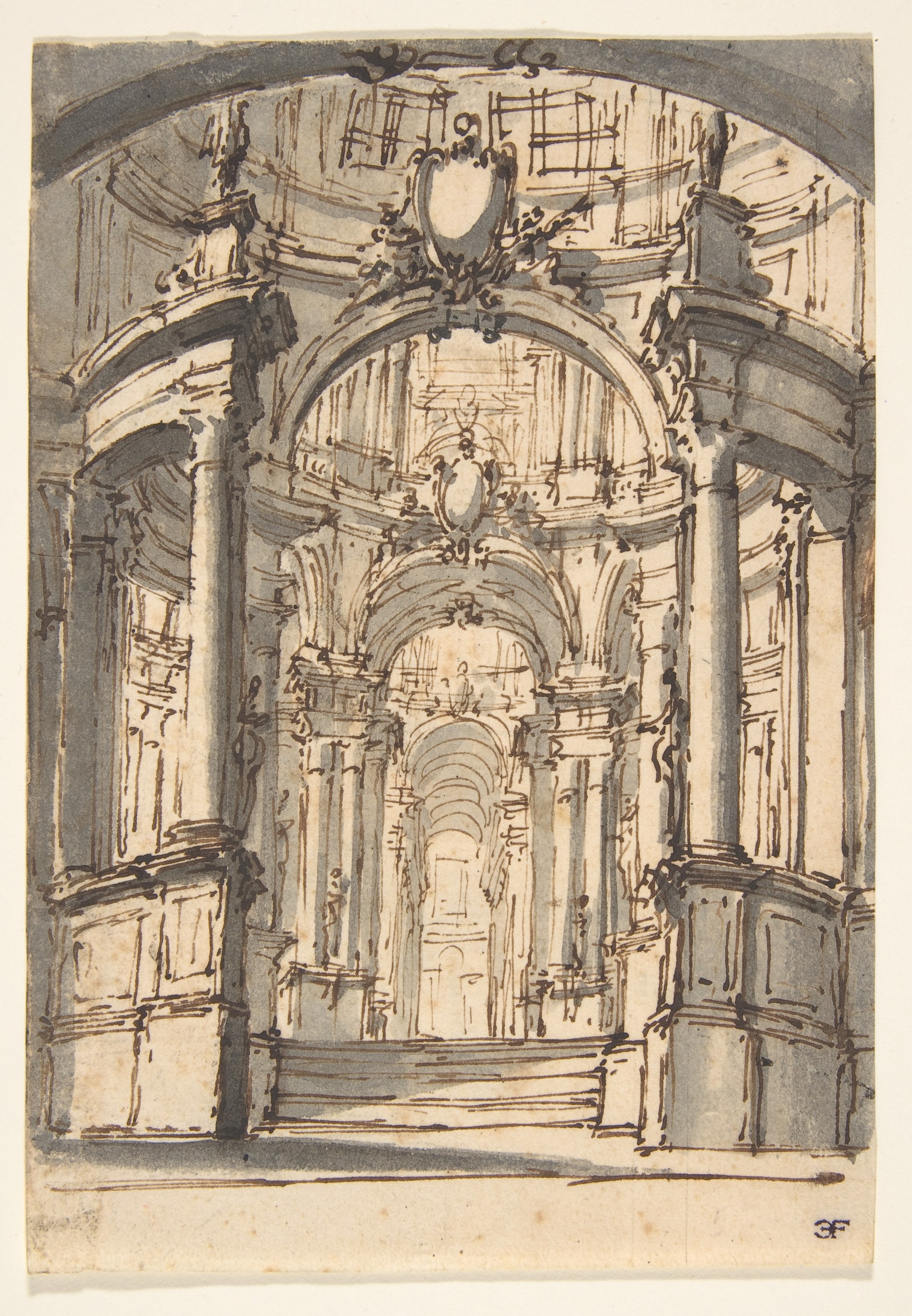 Architectural Interior Perspective Sketch