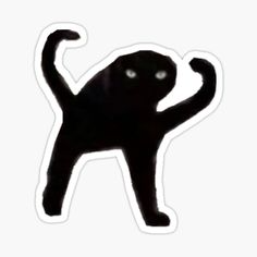 Dancing Black Cat Sticker