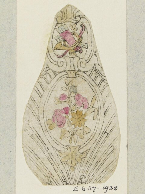 Antique Floral Ornament Design Sketch
