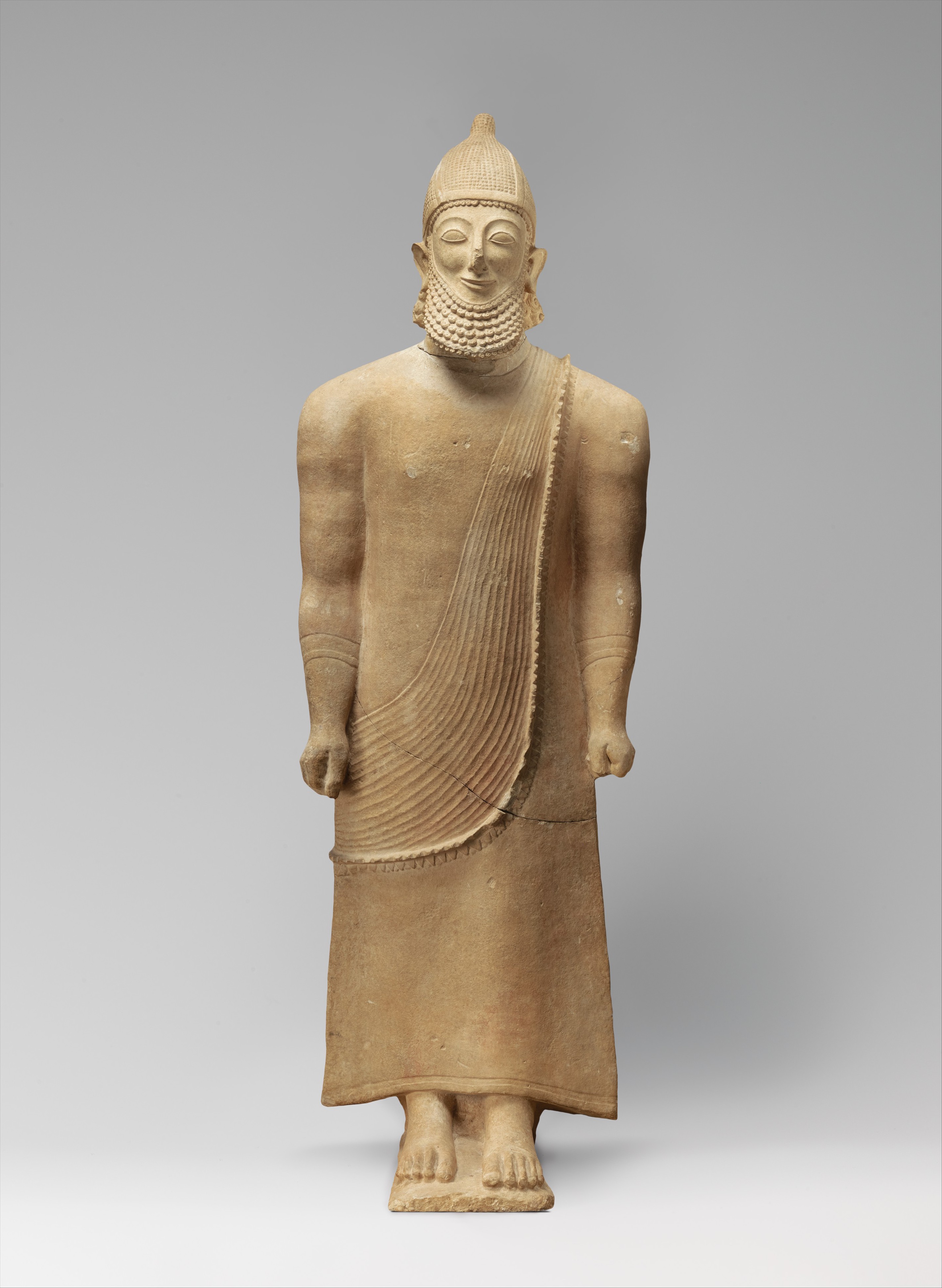 Ancient Standing Male Stone Statue