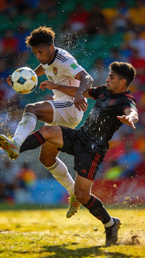 Two Soccer Players Competing for the Ball