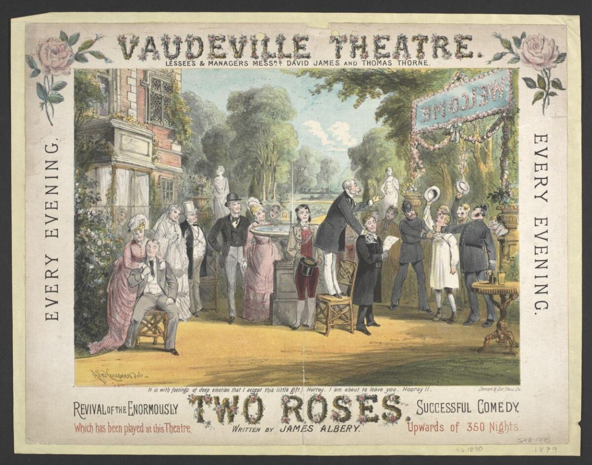 Vaudeville Theatre Two Roses Playbill