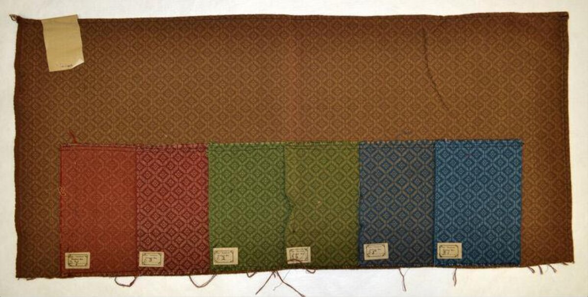 Vintage Textile Fabric Swatch Card