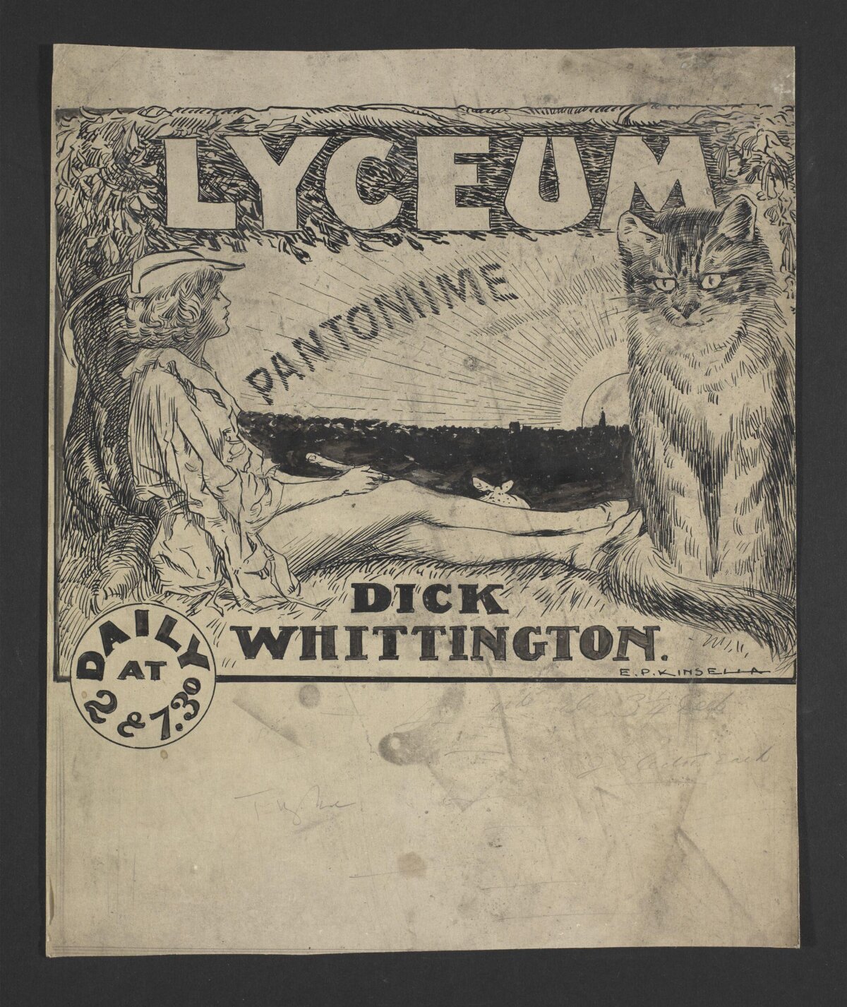 Vintage Lyceum Dick Whittington Pantomime Poster