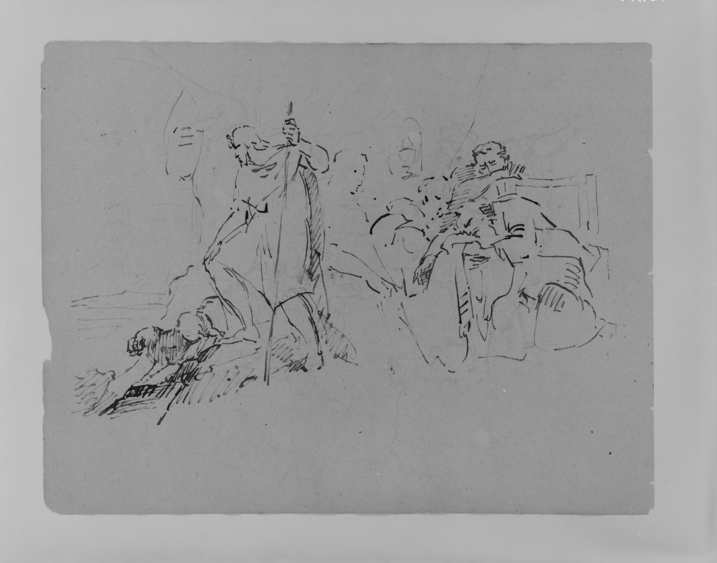 Ink Sketch of Multiple Figures