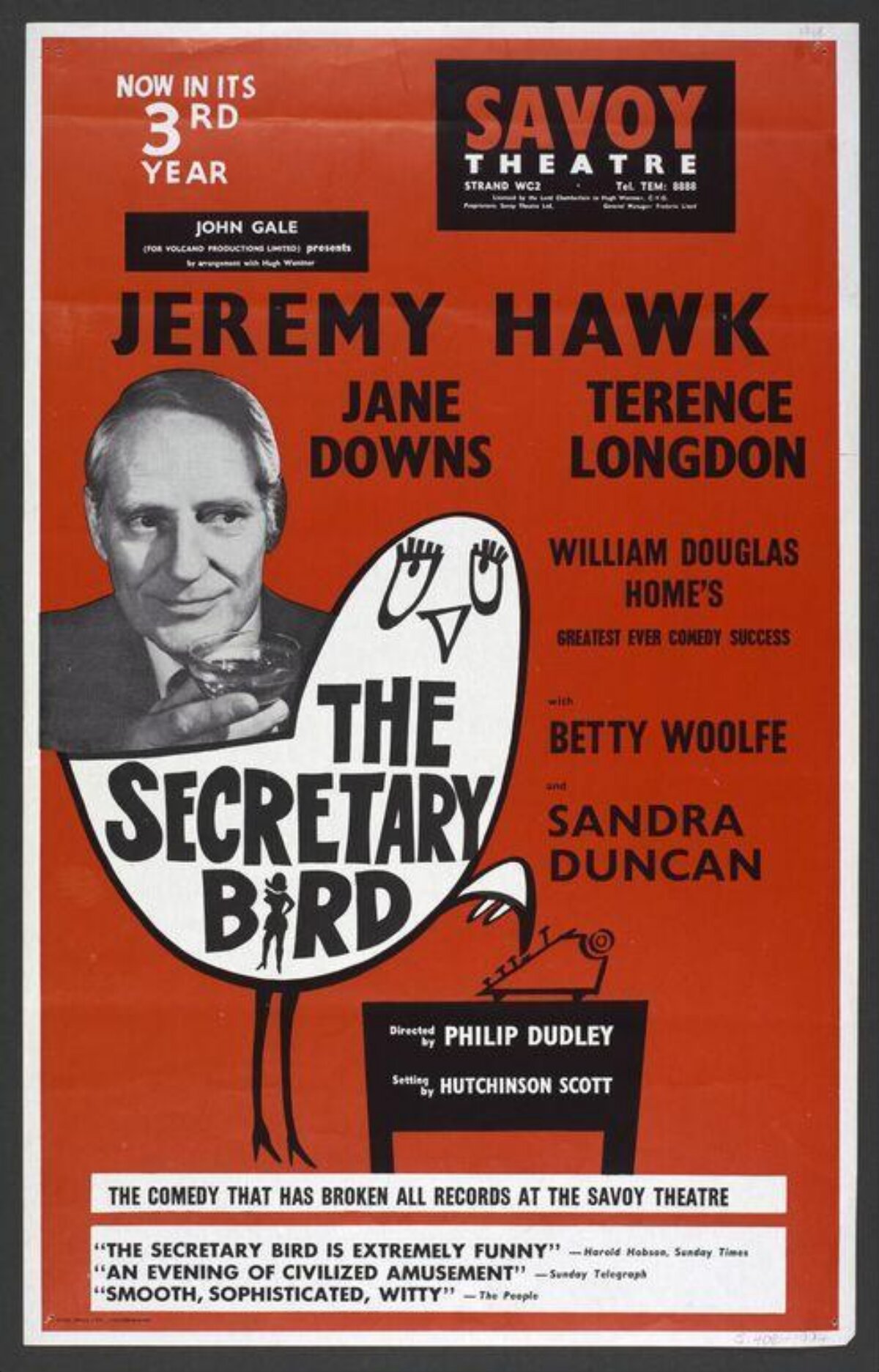 The Secretary Bird Savoy Theatre Play Poster