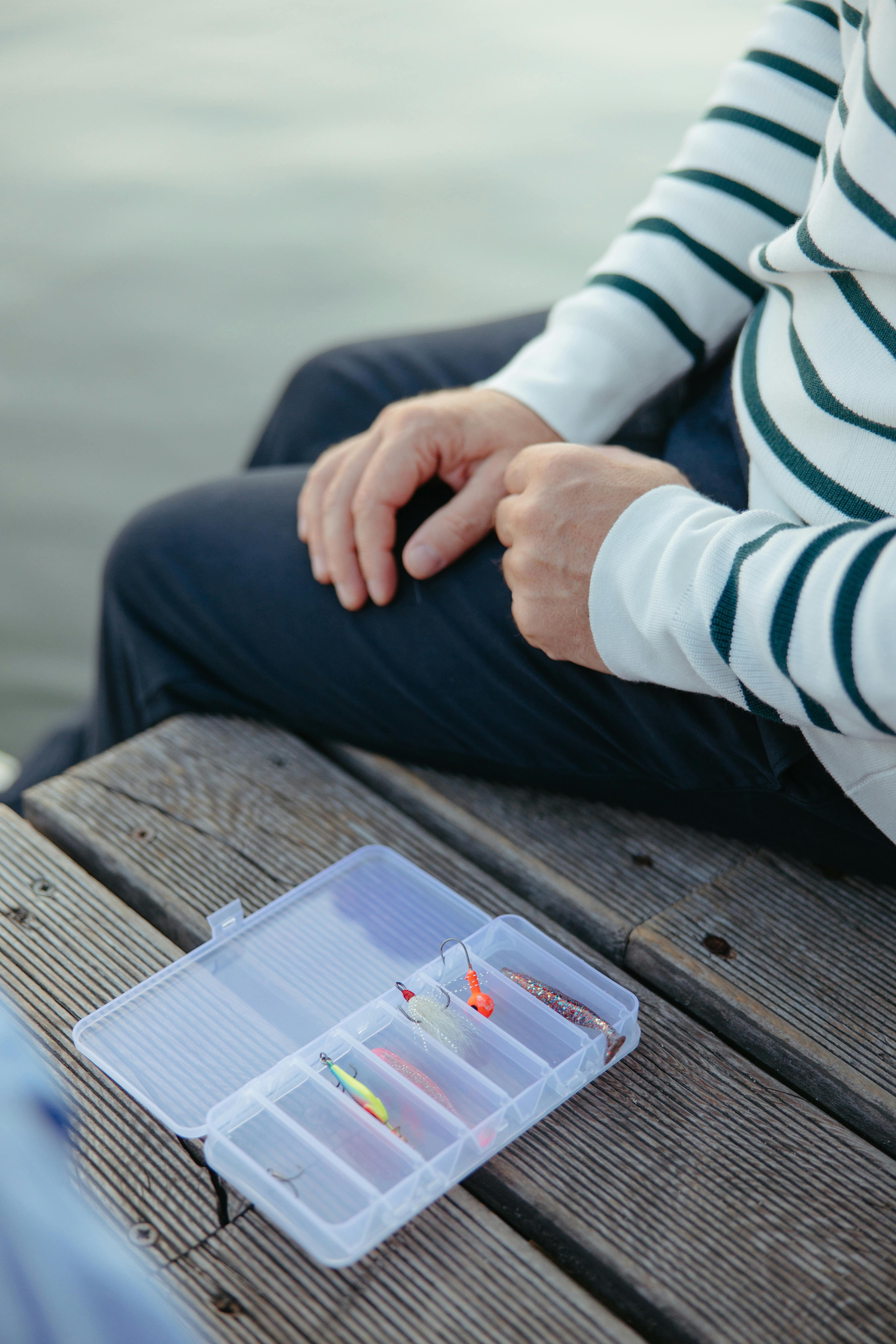 Fishing Lure Box on Wooden Dock