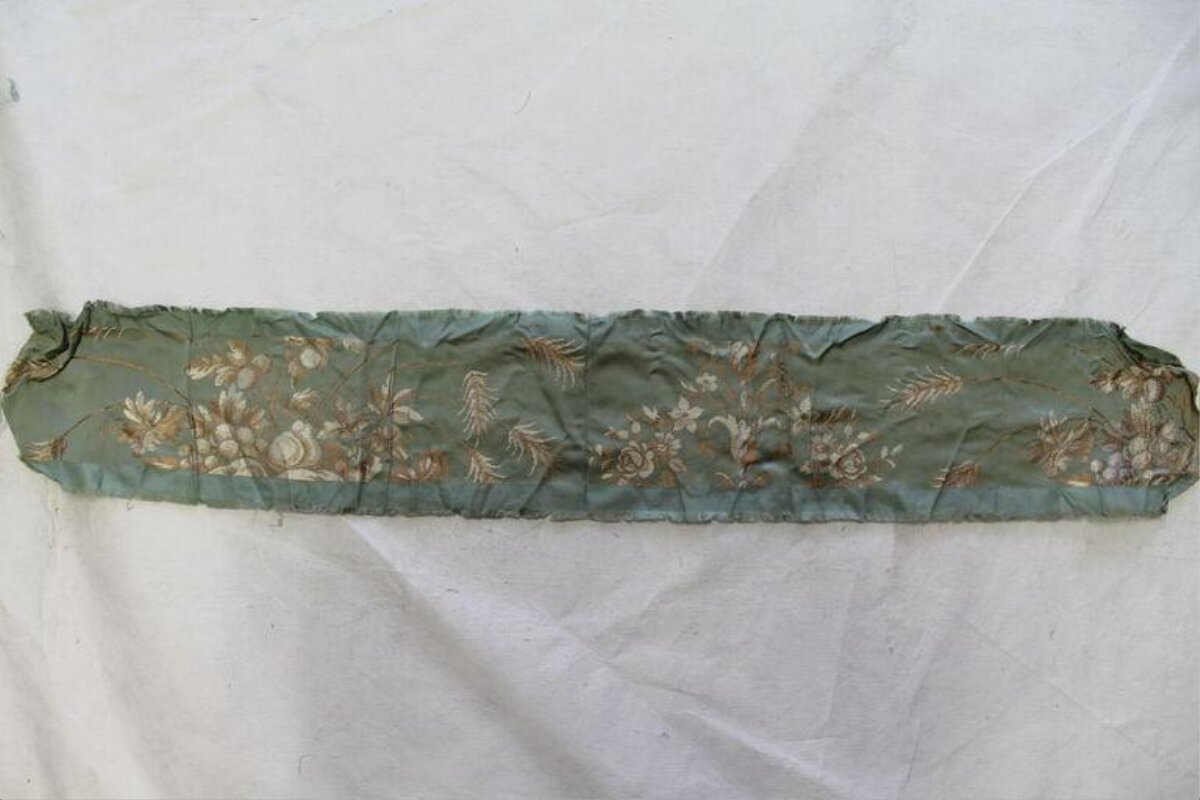 Vintage Embroidered Green Fabric Strip