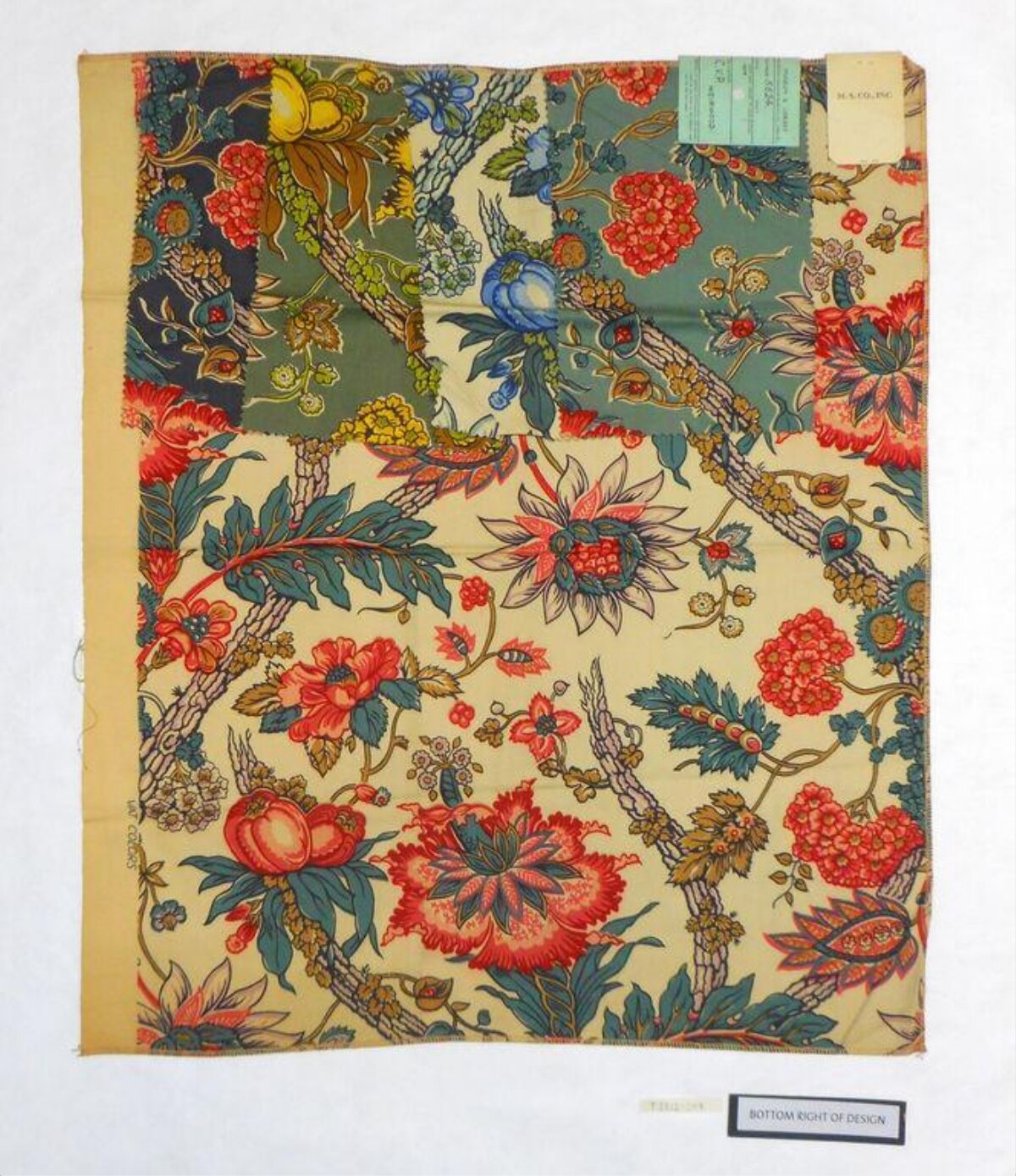 Vintage Floral Printed Fabric Swatch