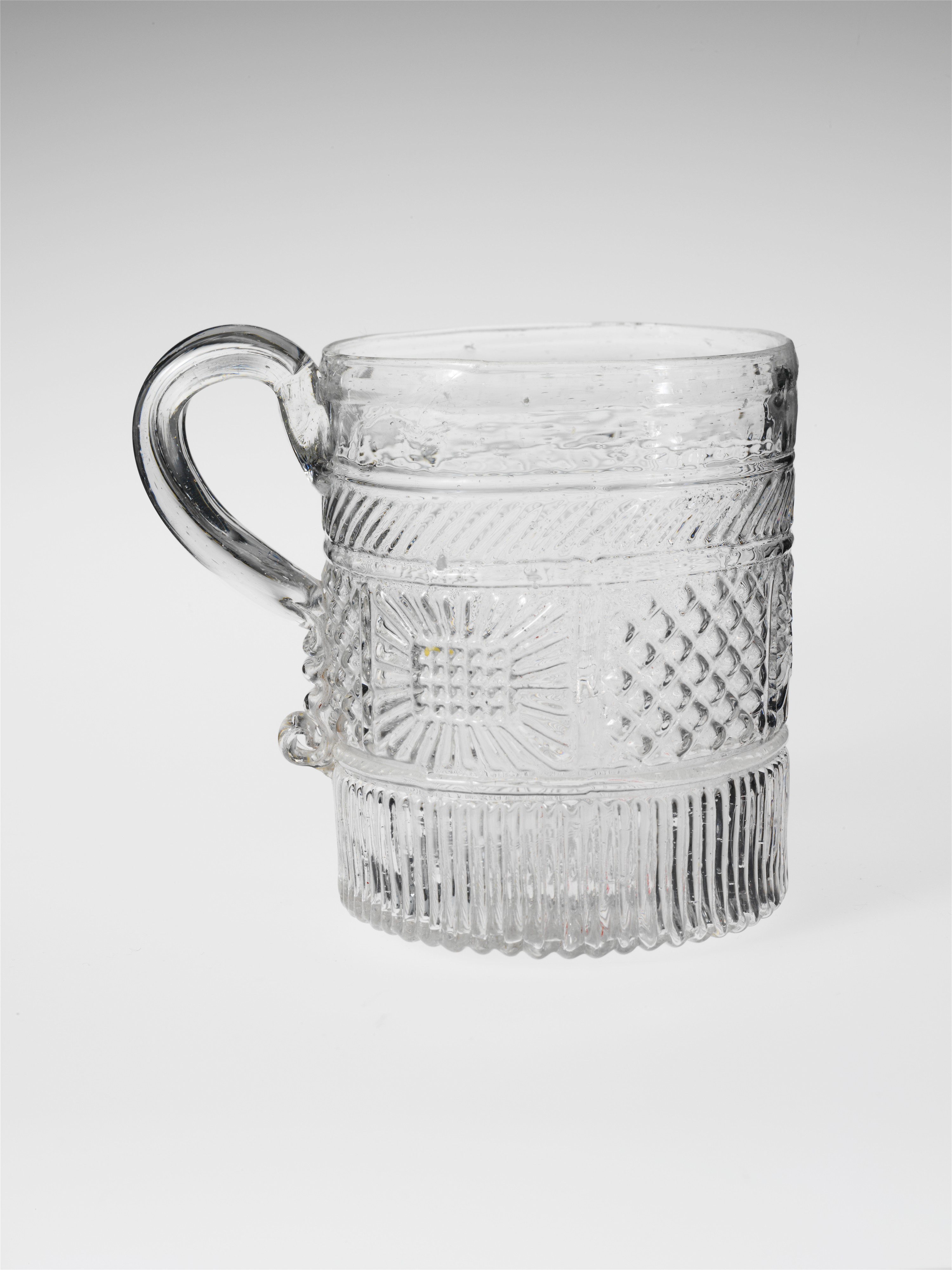 Clear Patterned Glass Mug