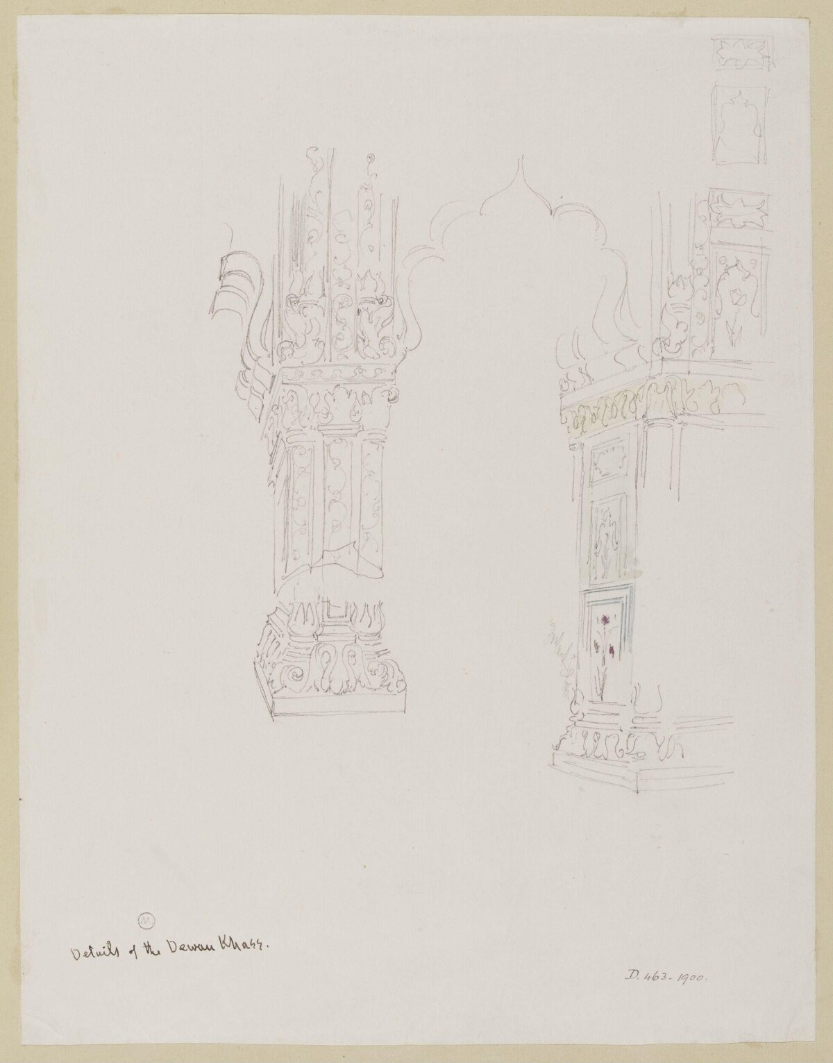 Sketch of Dewan Khass Architectural Details