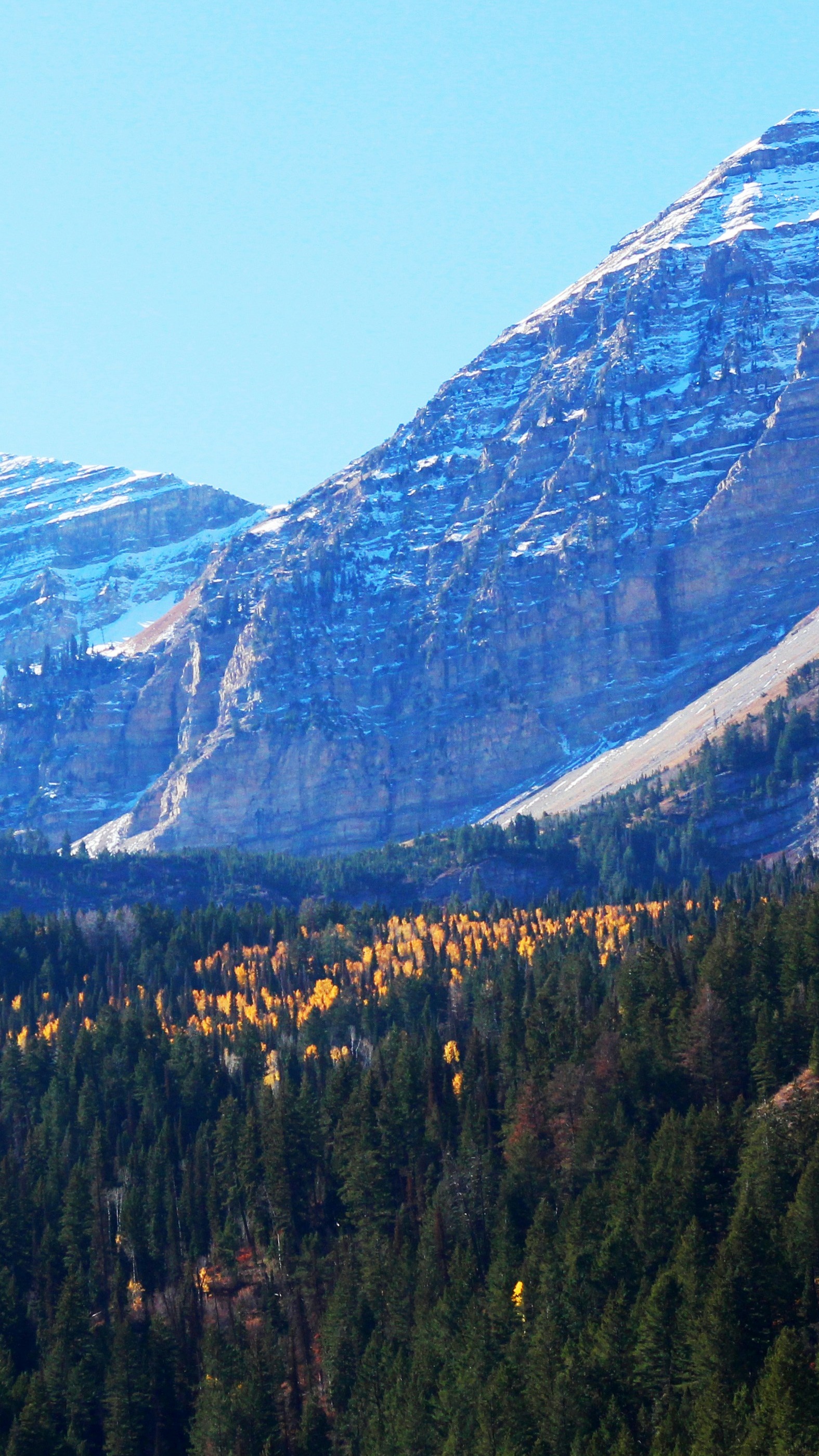 Autumn Snow-Capped Mountain Landscape