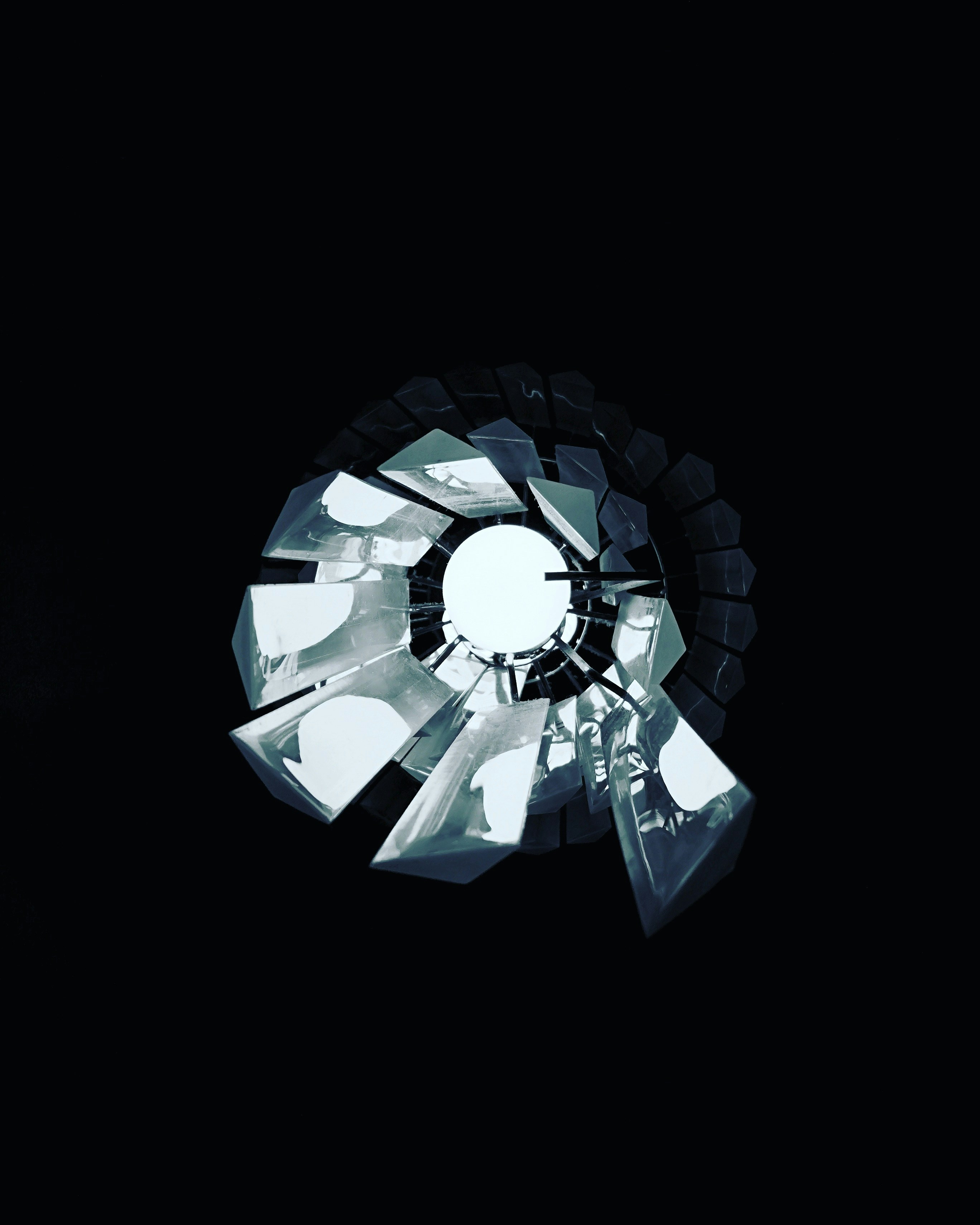 Radial Geometric Glass Chandelier