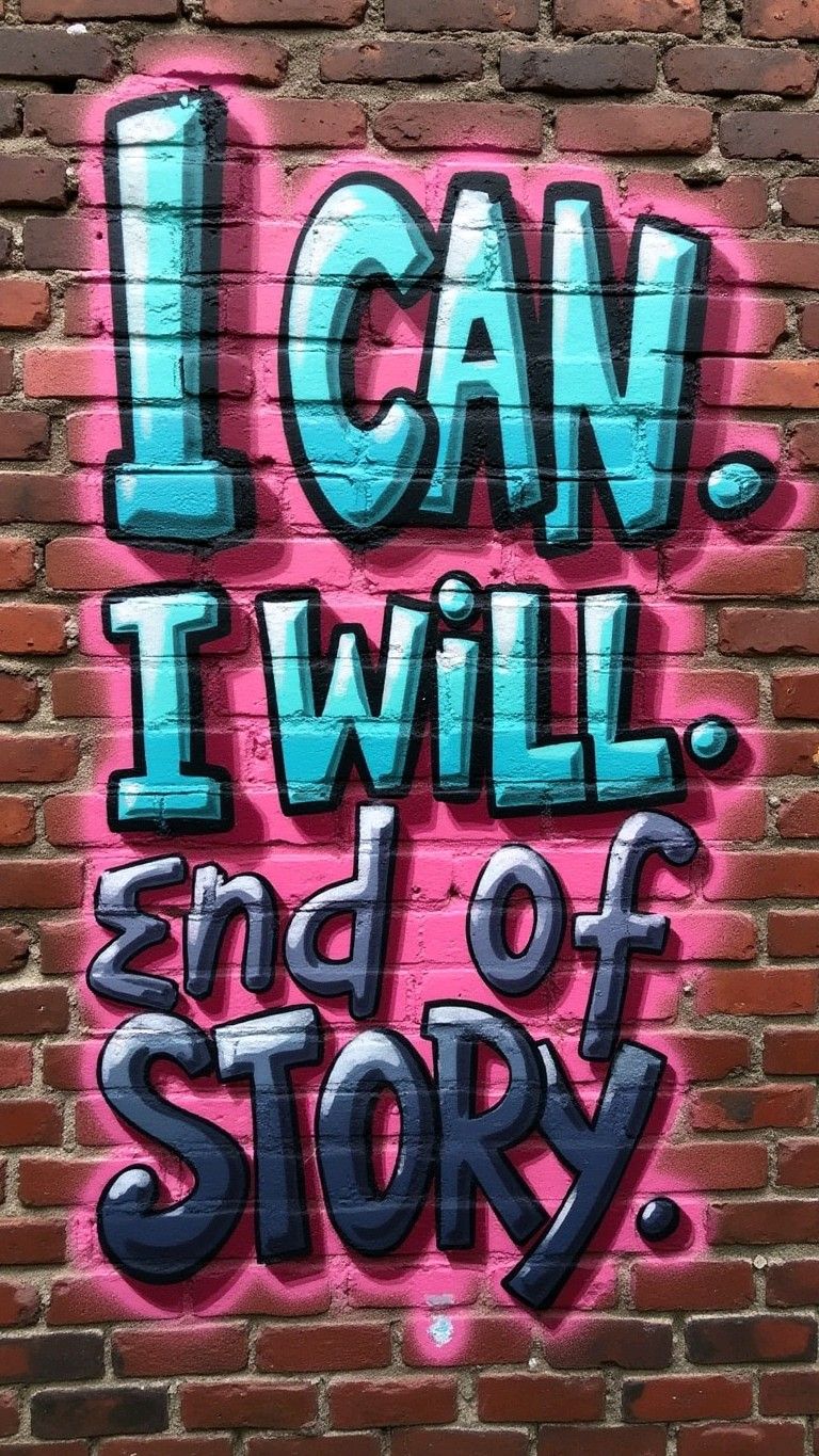 Motivational Quote Graffiti on Brick Wall