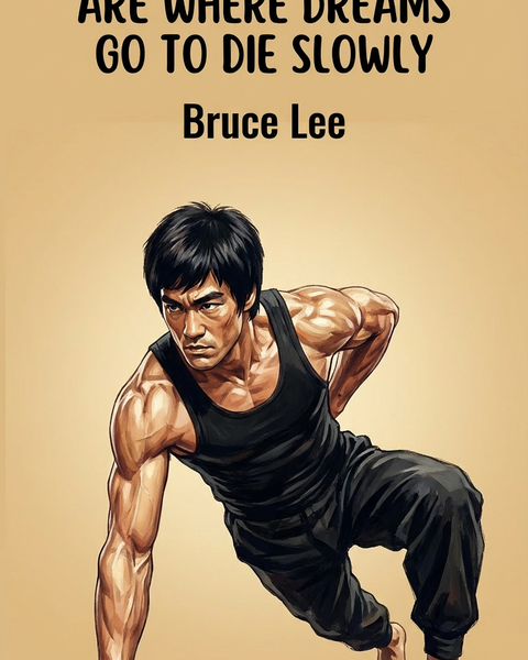 Bruce Lee Motivational Quote Illustration