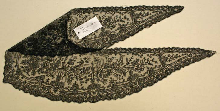 Two Antique Black Lace Fragments