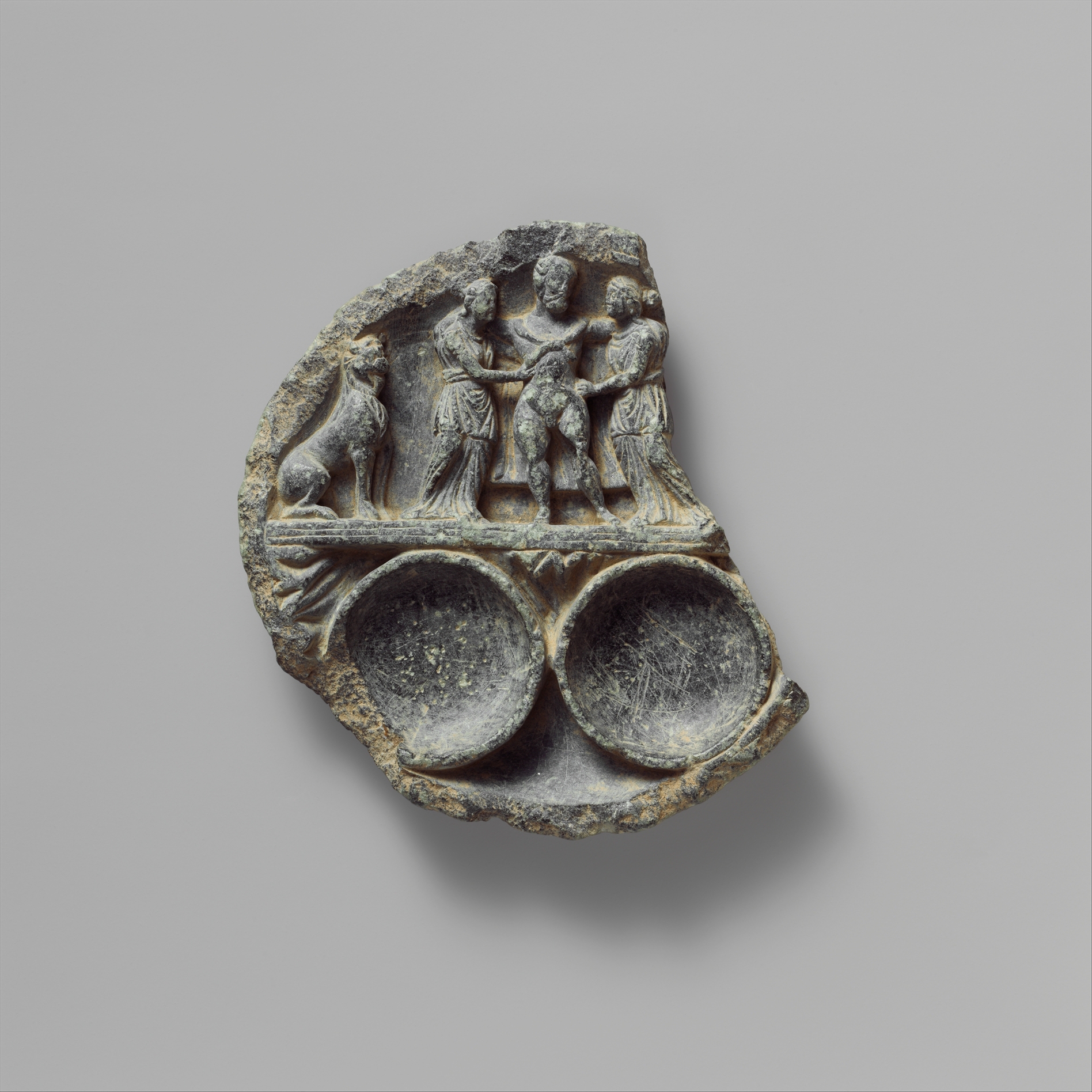 Fragment of Ancient Carved Stone Palette