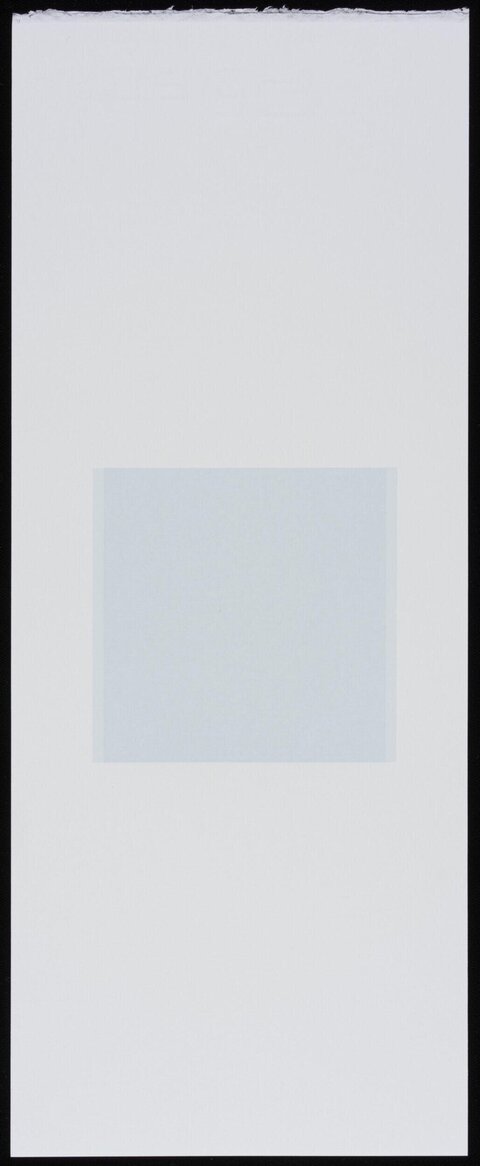 Light Blue Square on White Paper