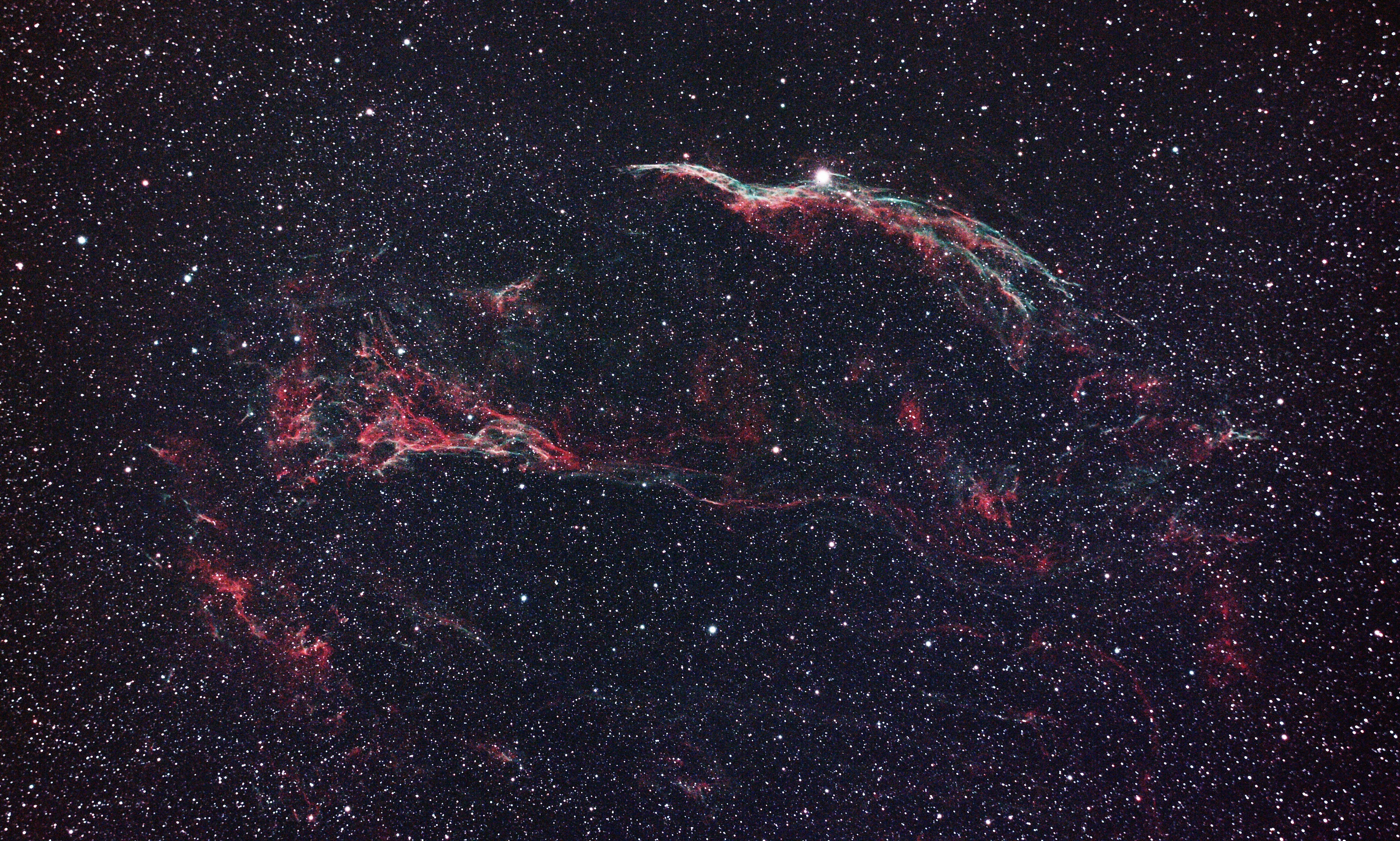 Veil Nebula in Starry Space