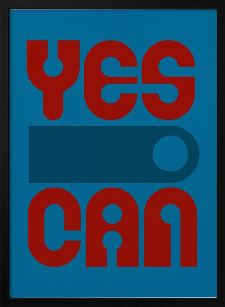 Yes Can Motivational Typographic Poster
