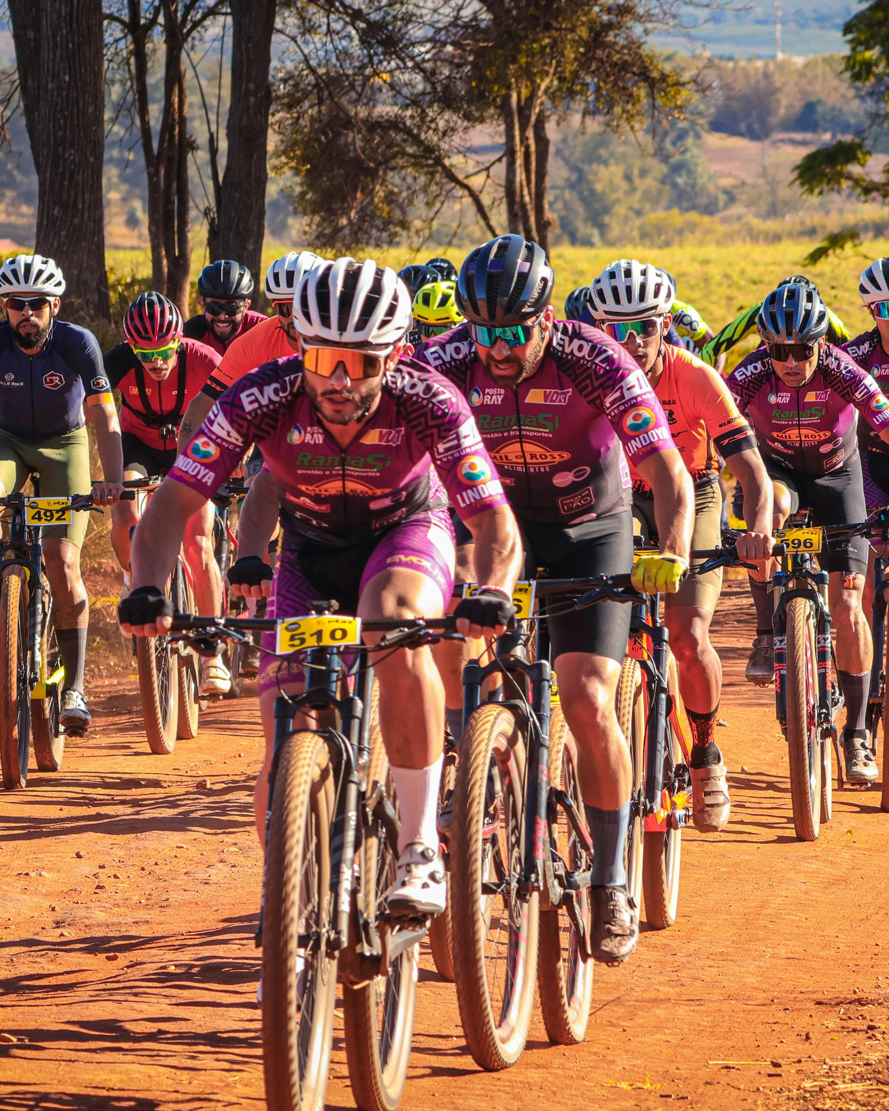 Mountain Bike Race on Dirt Track