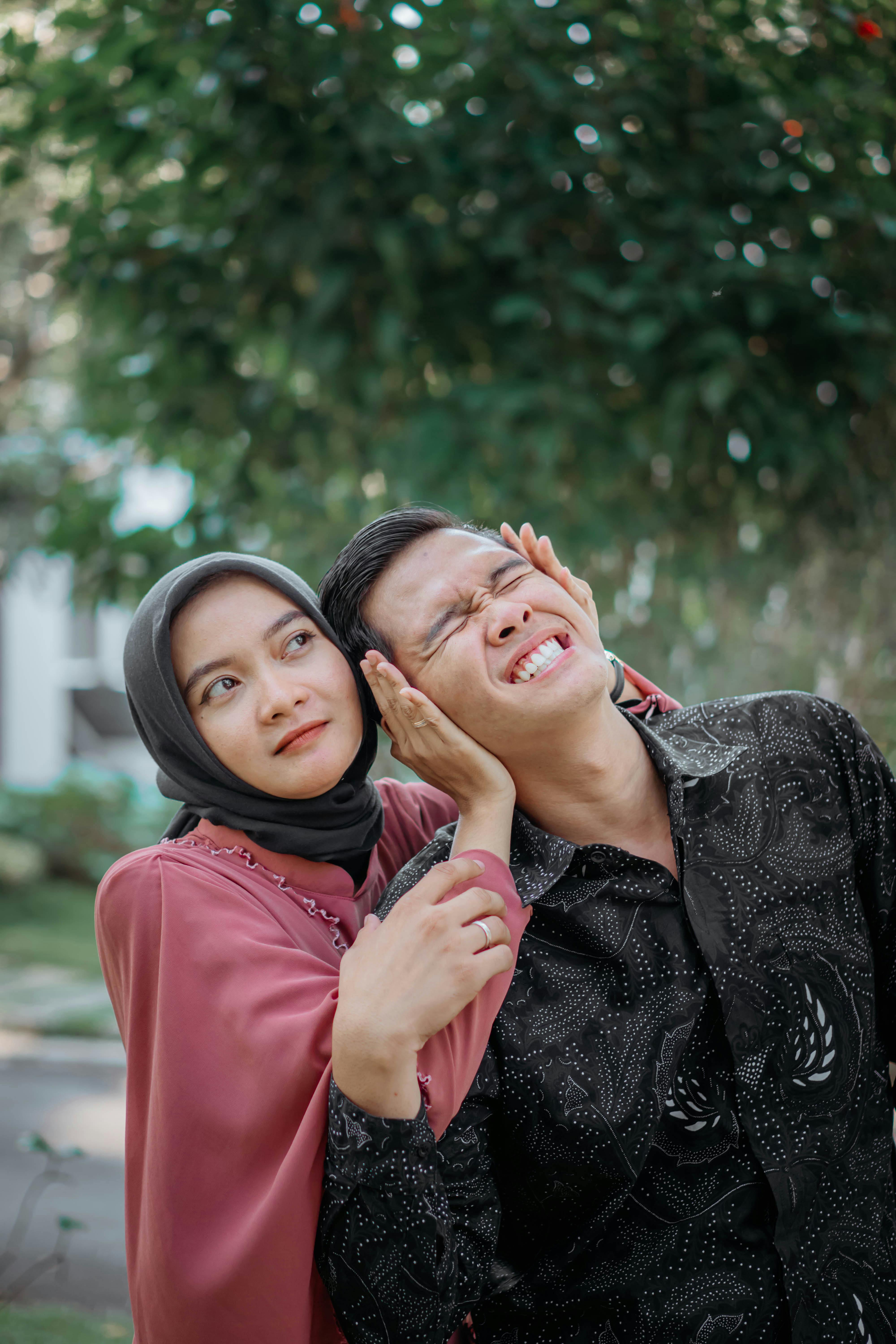 Playful Couple Outdoor Portrait