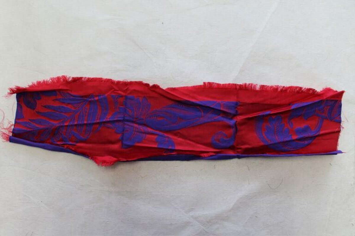 Red and Purple Patterned Scarf