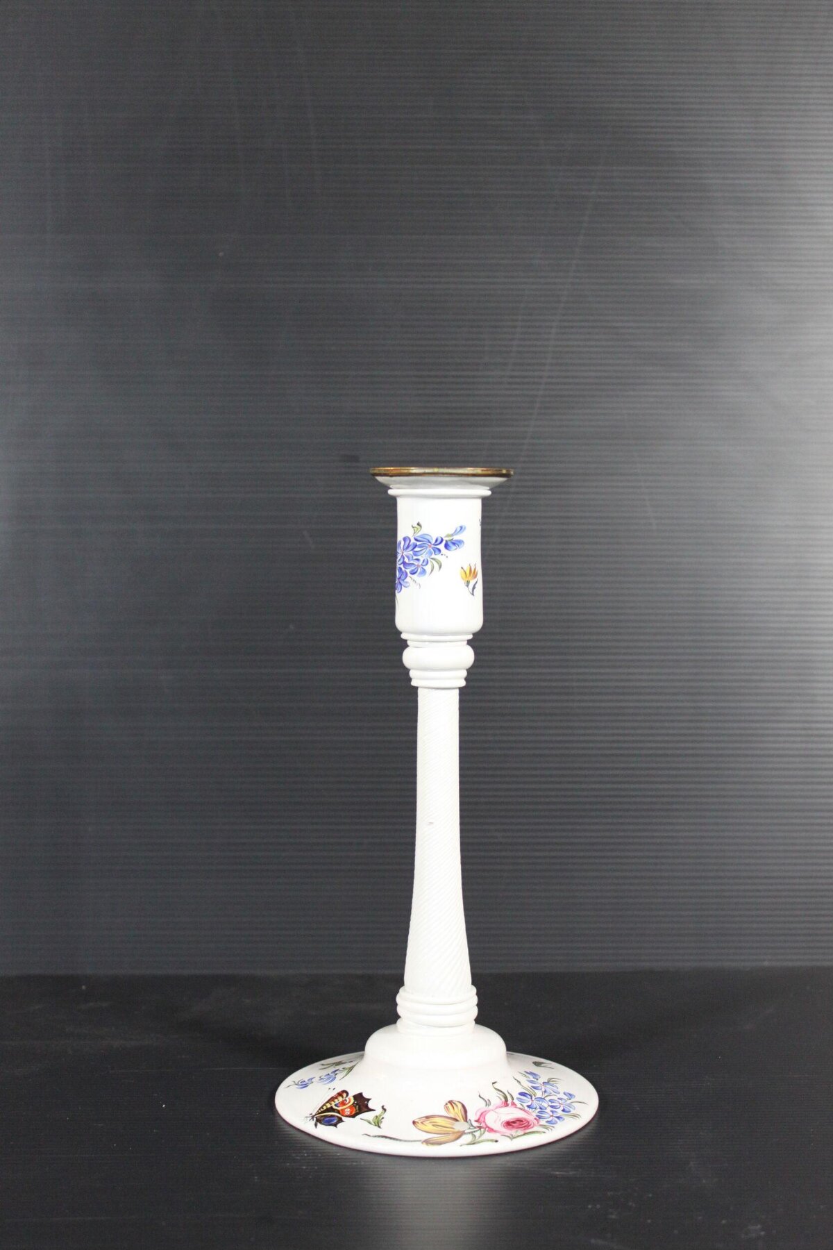 Hand-painted Floral Porcelain Candlestick