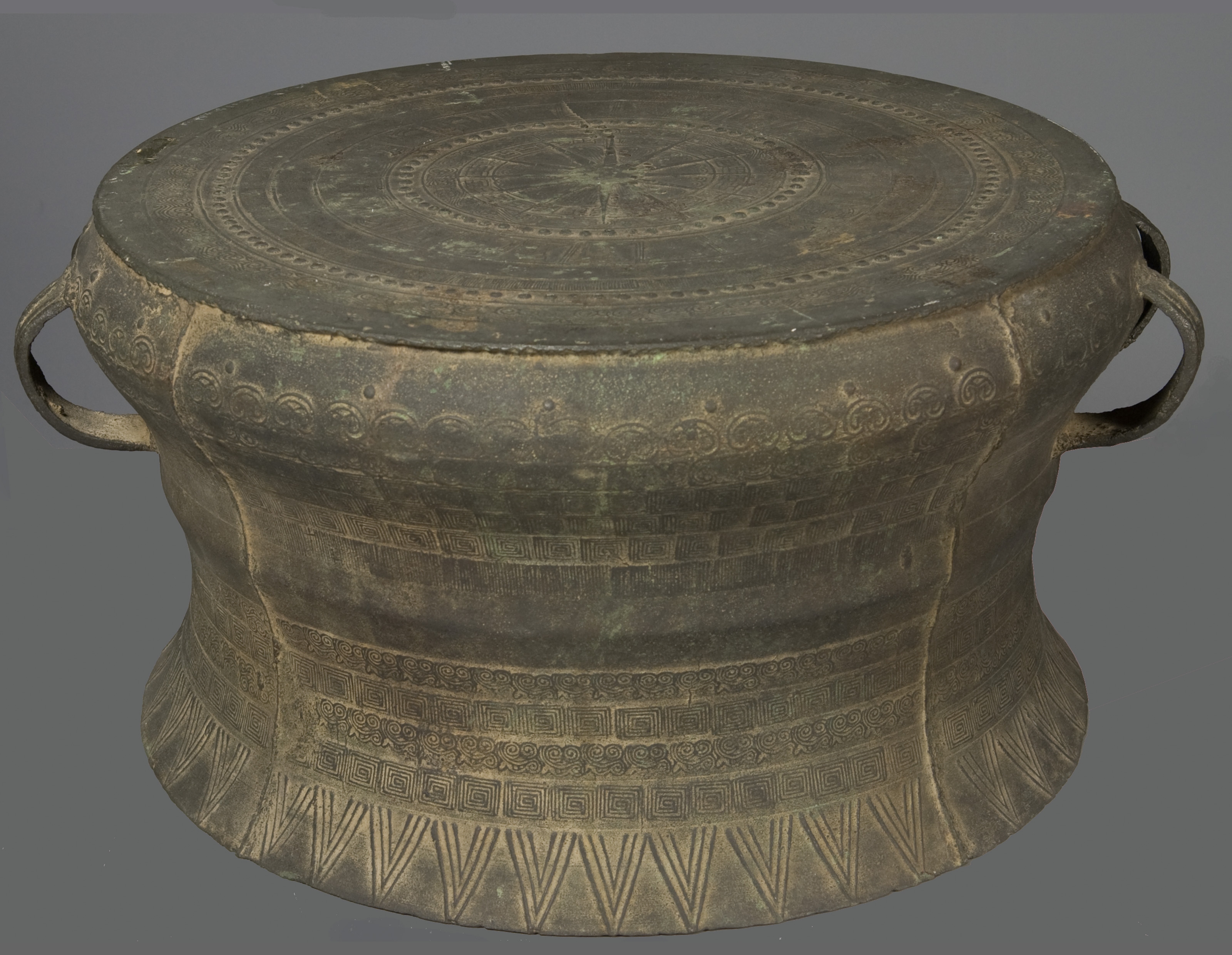 Ancient Patterned Bronze Drum