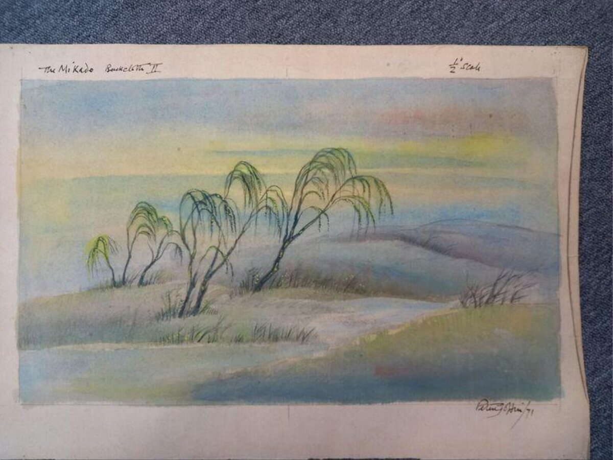 Watercolor Willow Landscape
