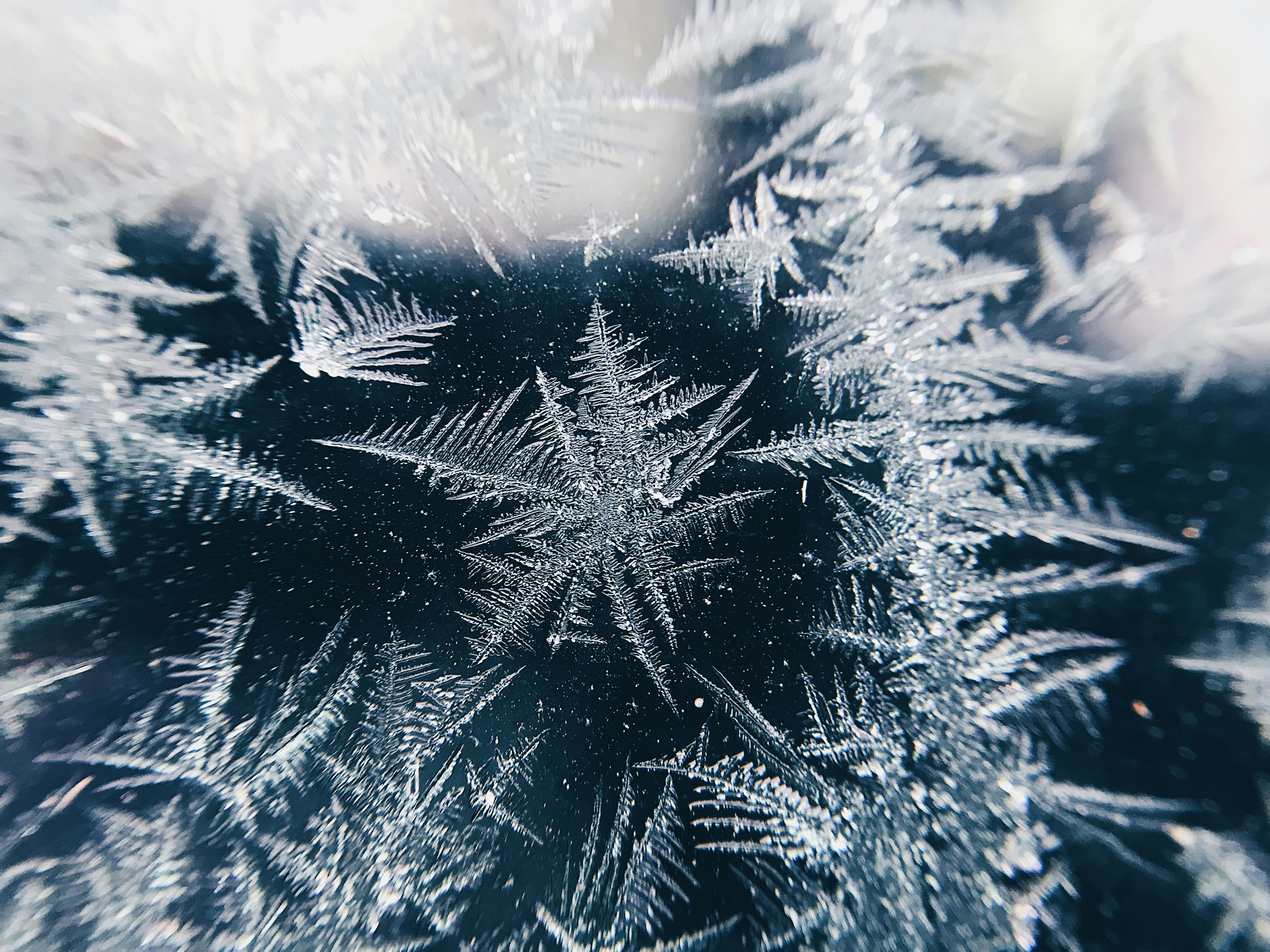 Close-up of Window Frost Crystals