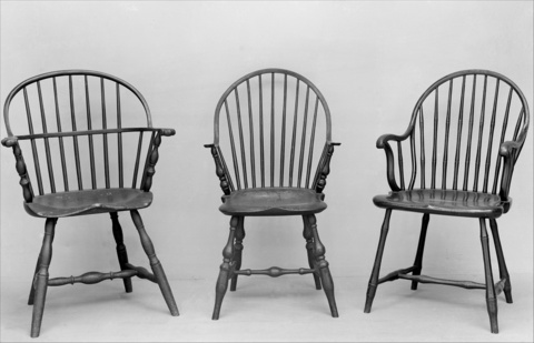 Three Vintage Wooden Windsor Chairs