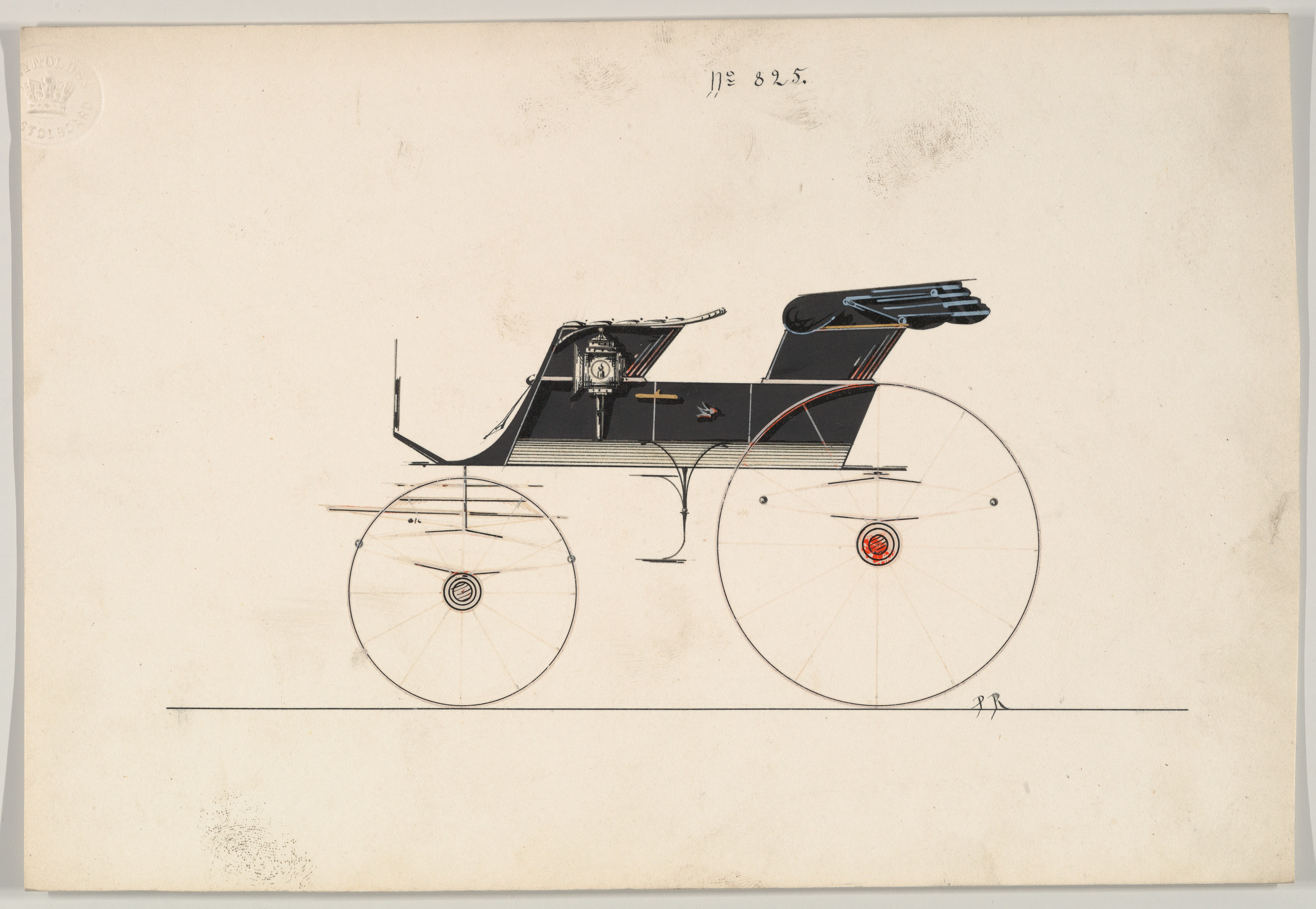 Vintage Horse Carriage Design Drawing