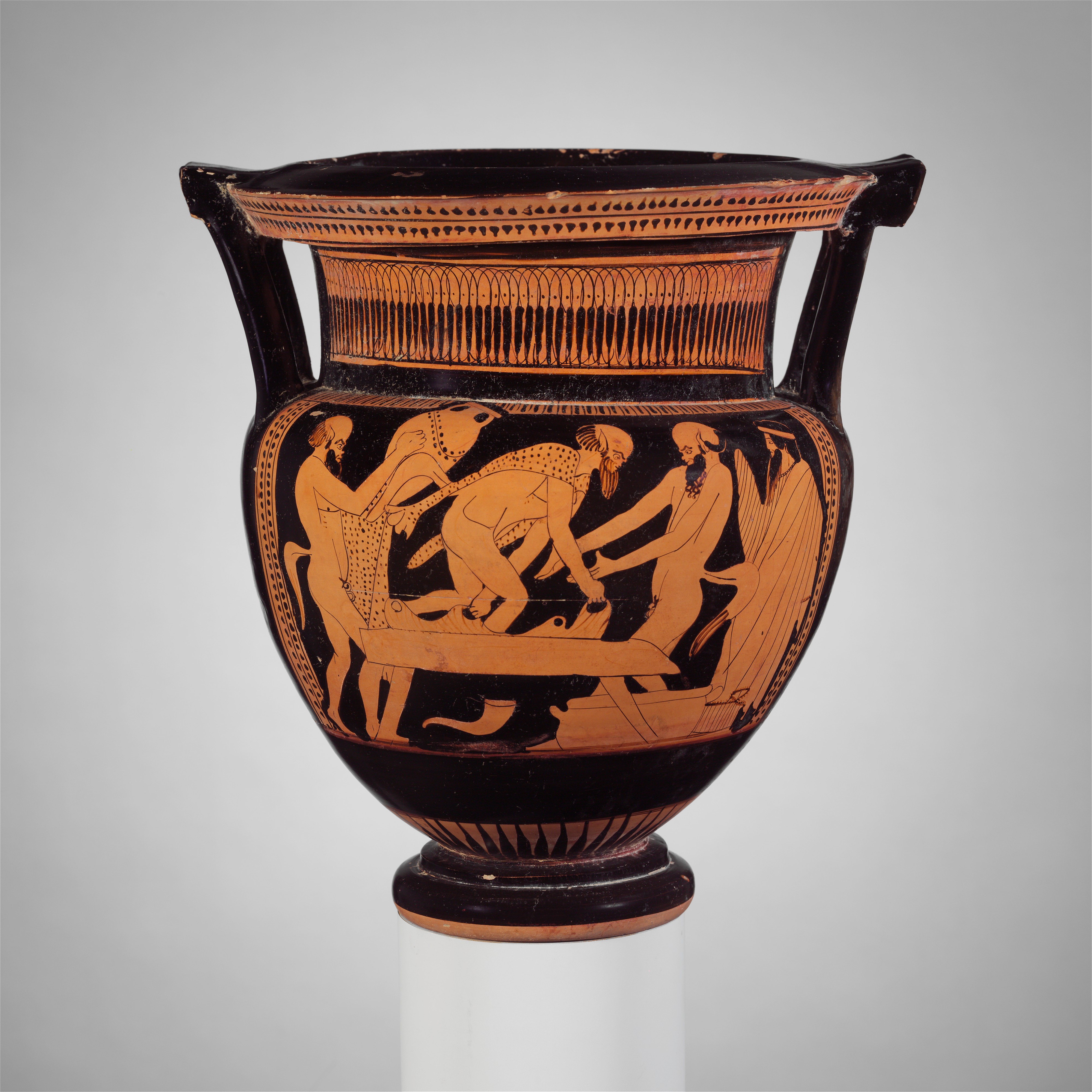 Ancient Greek Black-Figure Terracotta Krater