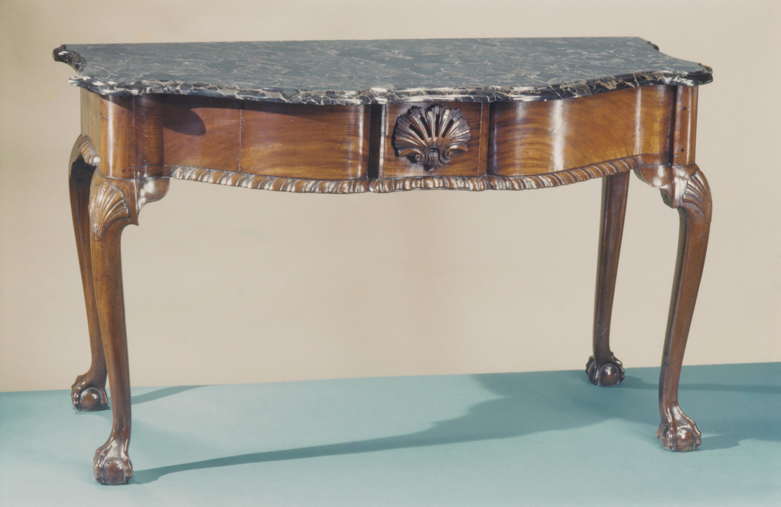 Antique Marble Top Console Table