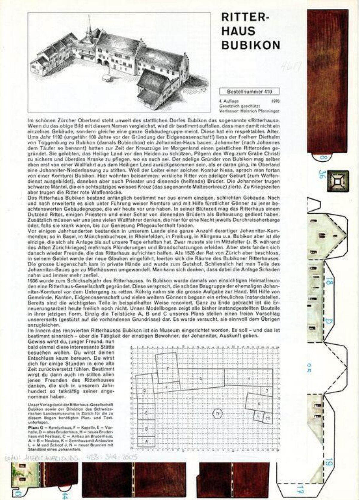 Ritterhaus Bubikon Model Plan