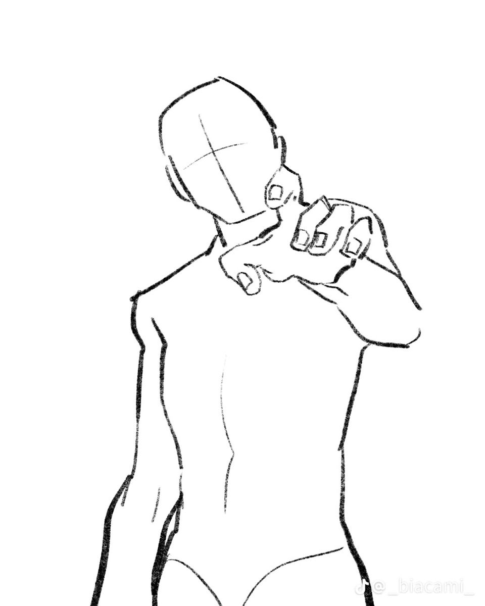 Hand Near Neck Figure Drawing Pose