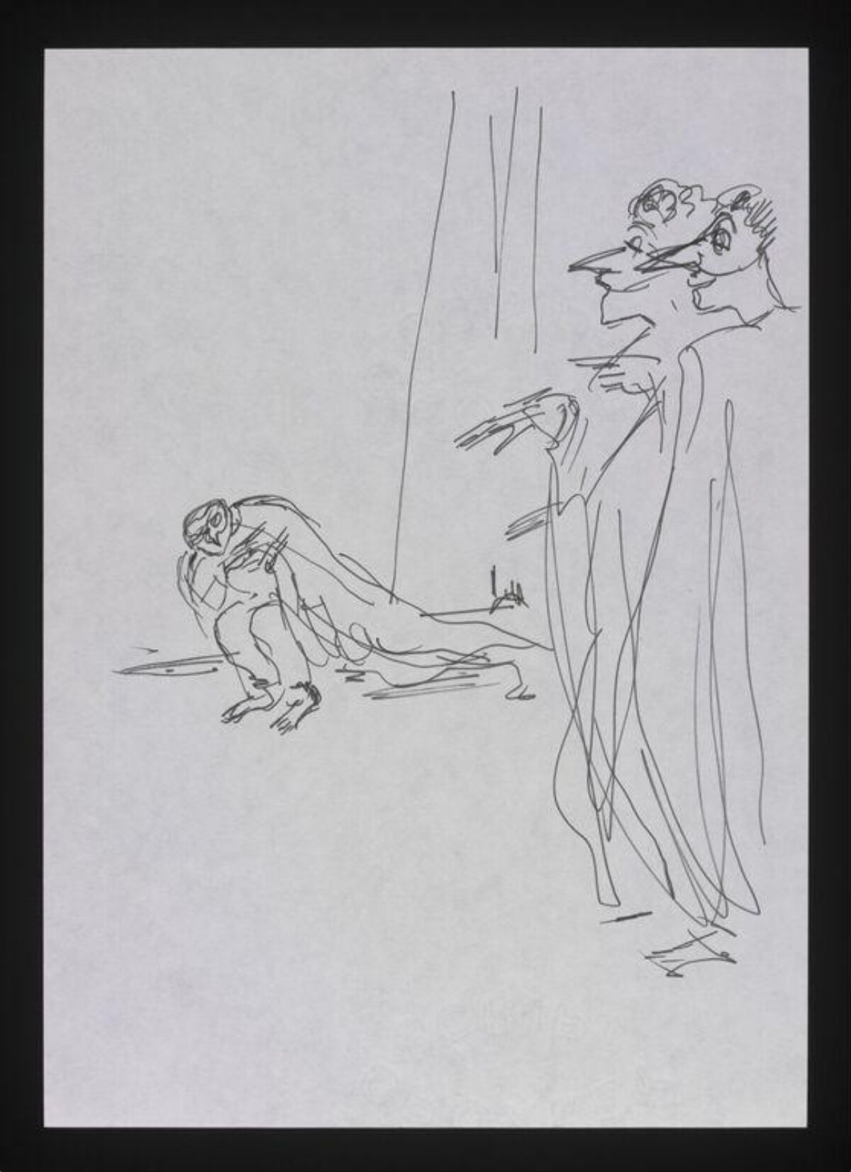 Pen Sketch of Two Distorted Figures