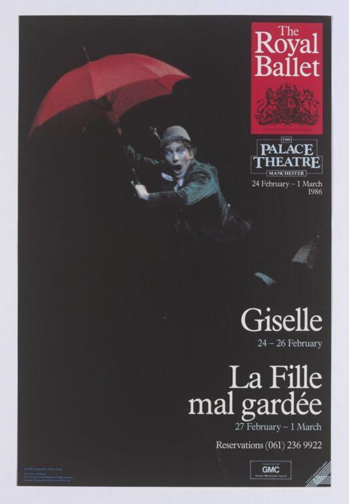 Royal Ballet 1986 Manchester Performance Poster