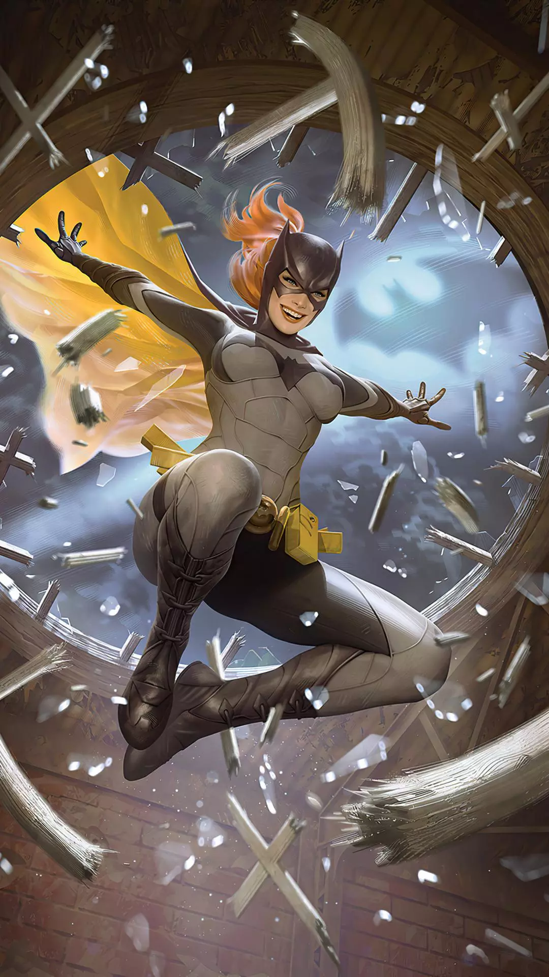 Batgirl Bursts Through Clock Face