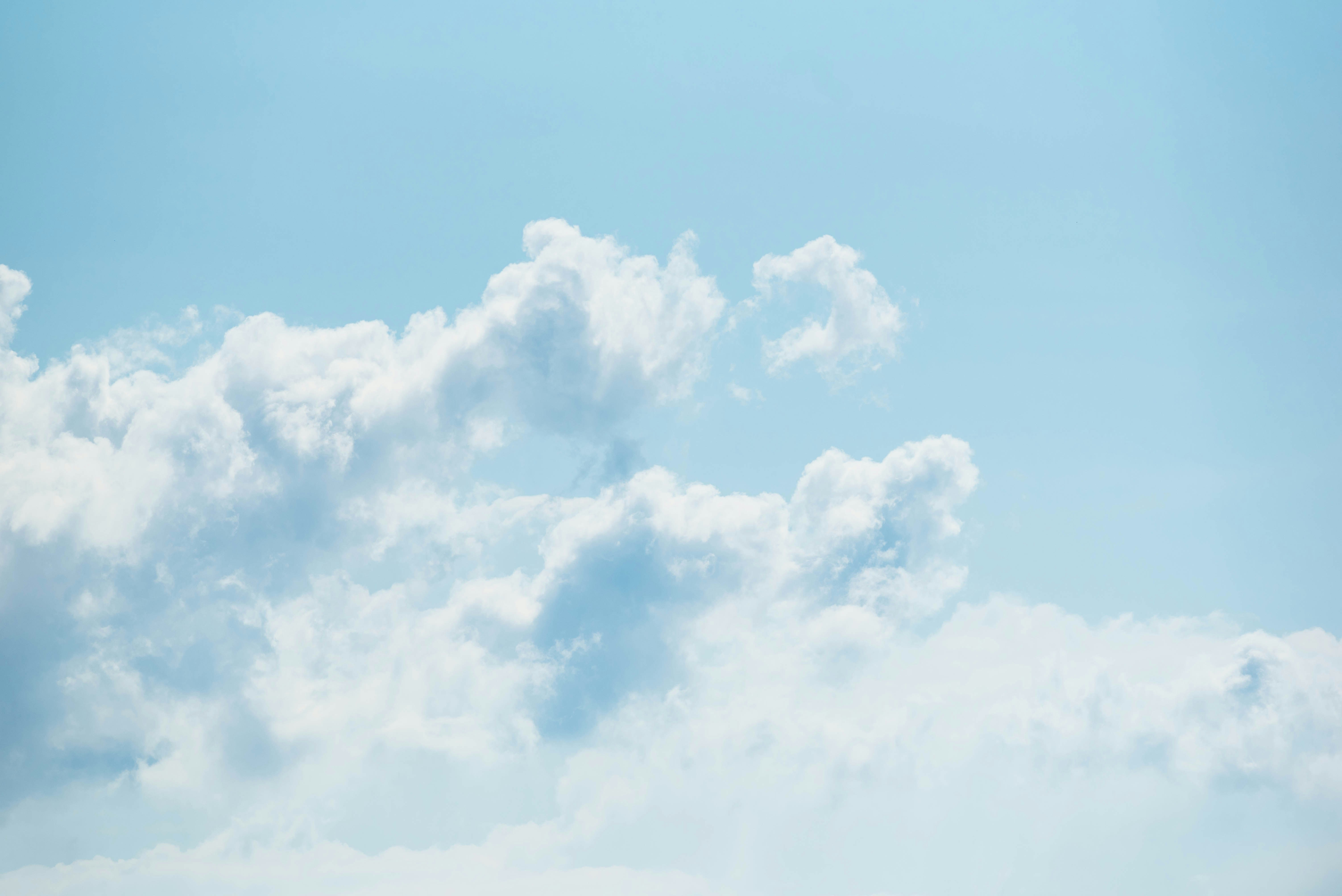 White Clouds in Light Blue Sky