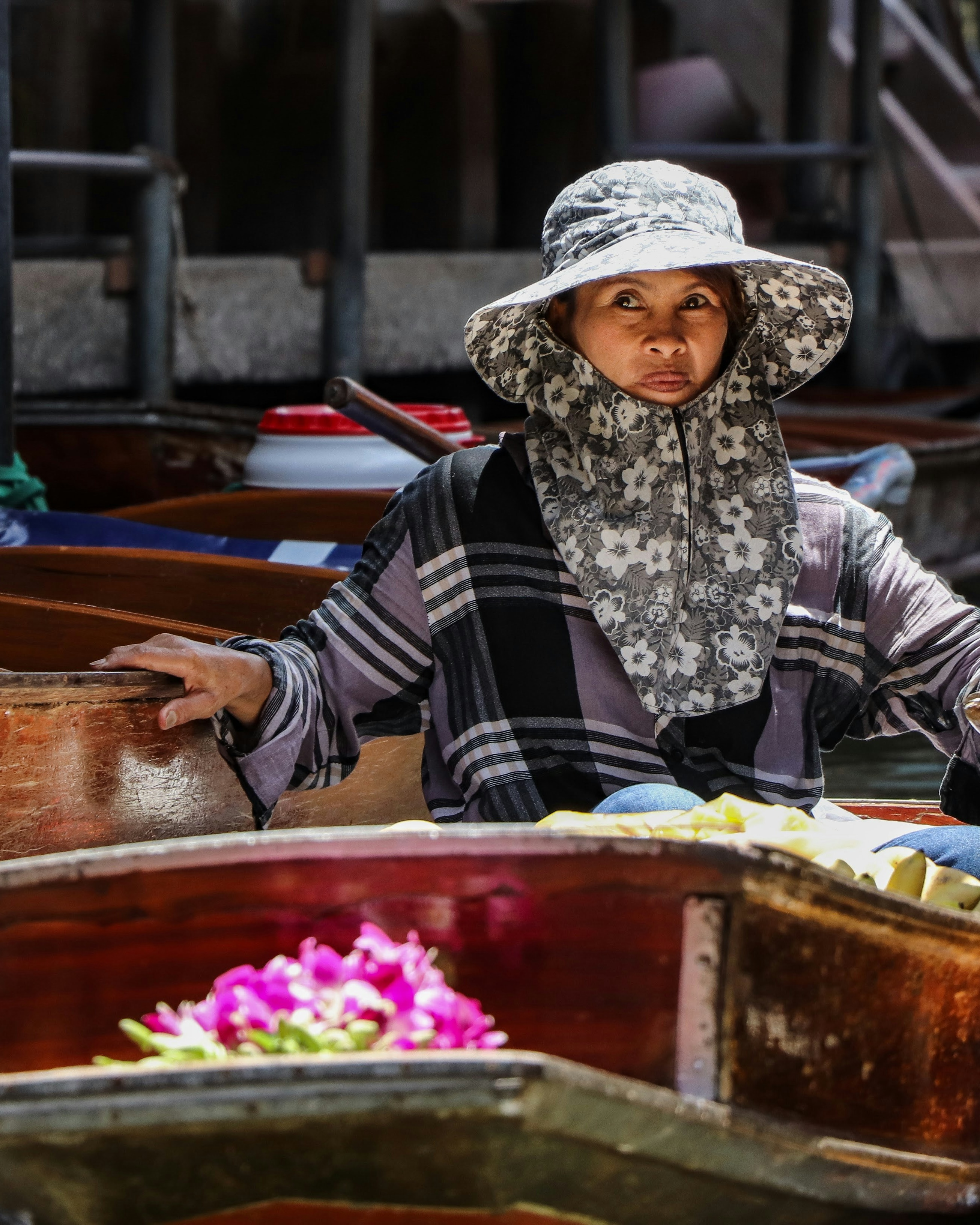 Floating Market Vendor in Boat